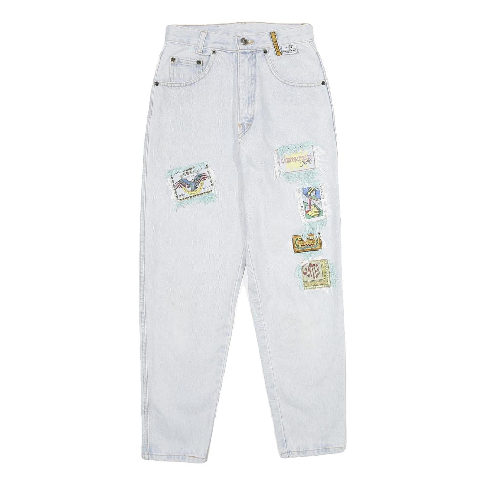 CENTER Womens Jeans Classic Cotton Light W24 L28 Patchwork Casual Denim Refurbished - N/A refurbished available on Cerqular