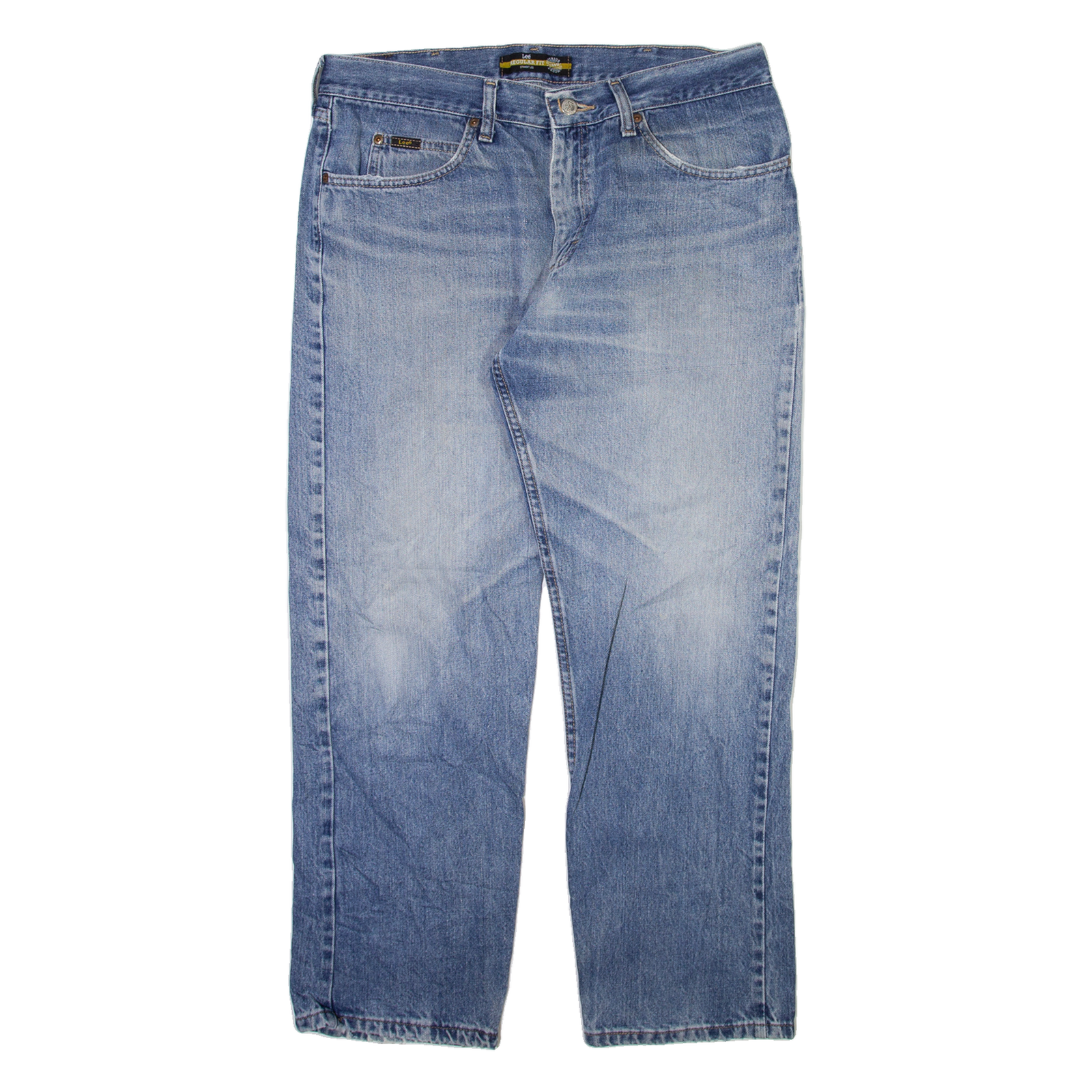 LEE Mens Jeans Blue Regular Straight Stone Wash W34 L28 Refurbished - N/A refurbished available on Cerqular