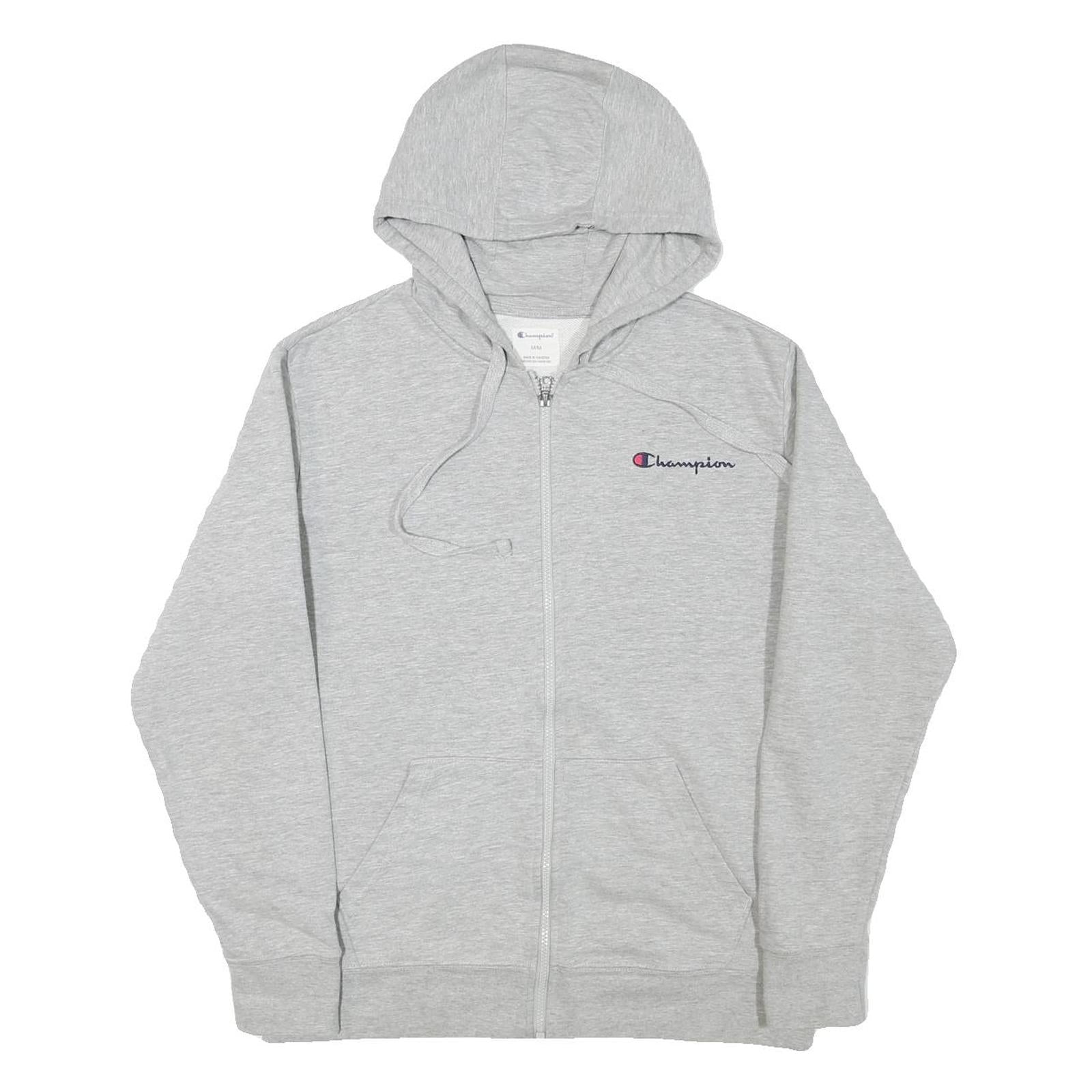 CHAMPION Mens Grey Zip Hoodie M Classic Logo Cotton Blend Casual Wear Refurbished - N/A refurbished available on Cerqular