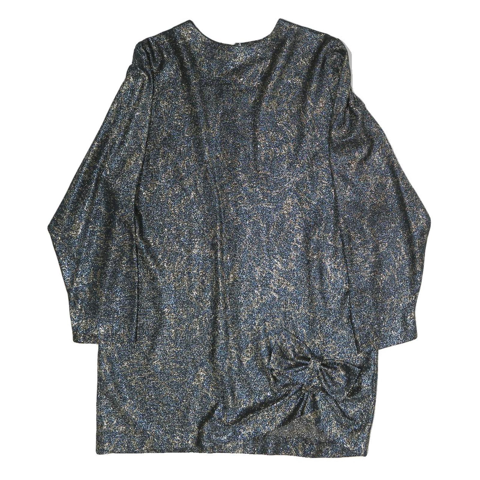 MAAK Womens Blue Plain Top Long Sleeve Button Neck M Stylish Casual Refurbished - N/A refurbished available on Cerqular