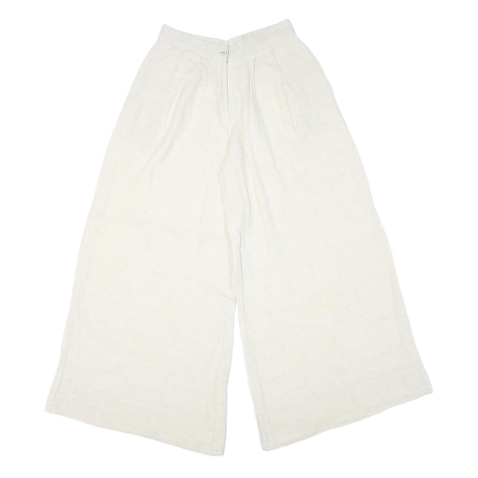 THE BURNT SOUL Womens Cotton Blend White Loose Wide-Leg Trousers W26 L27 Refurbished - N/A refurbished available on Cerqular
