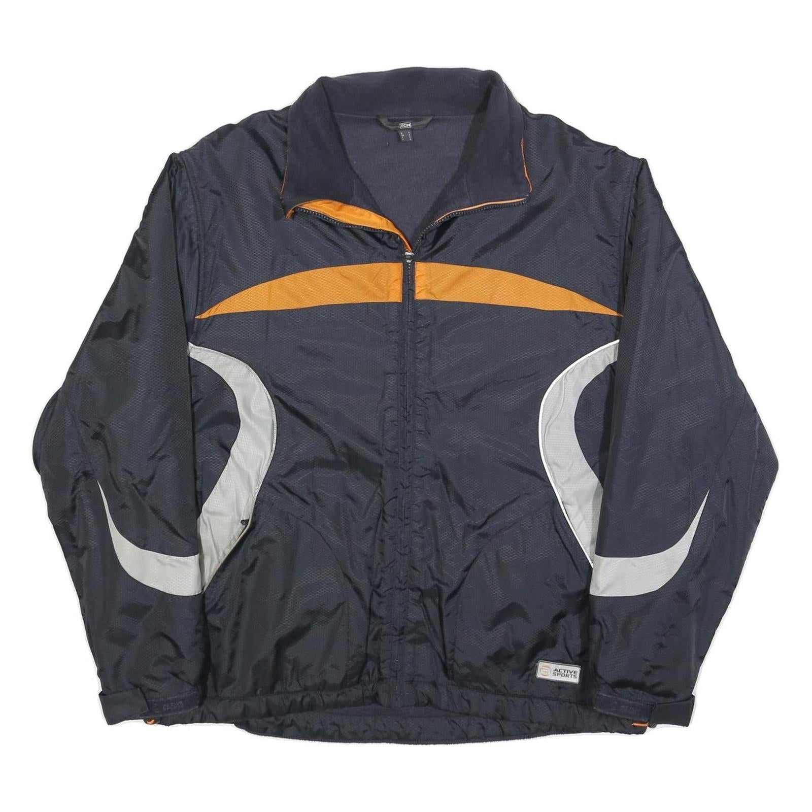 TCM Mens Navy Blue Orange Sports Zip Up Lightweight Polyester Jacket L Refurbished - N/A refurbished available on Cerqular