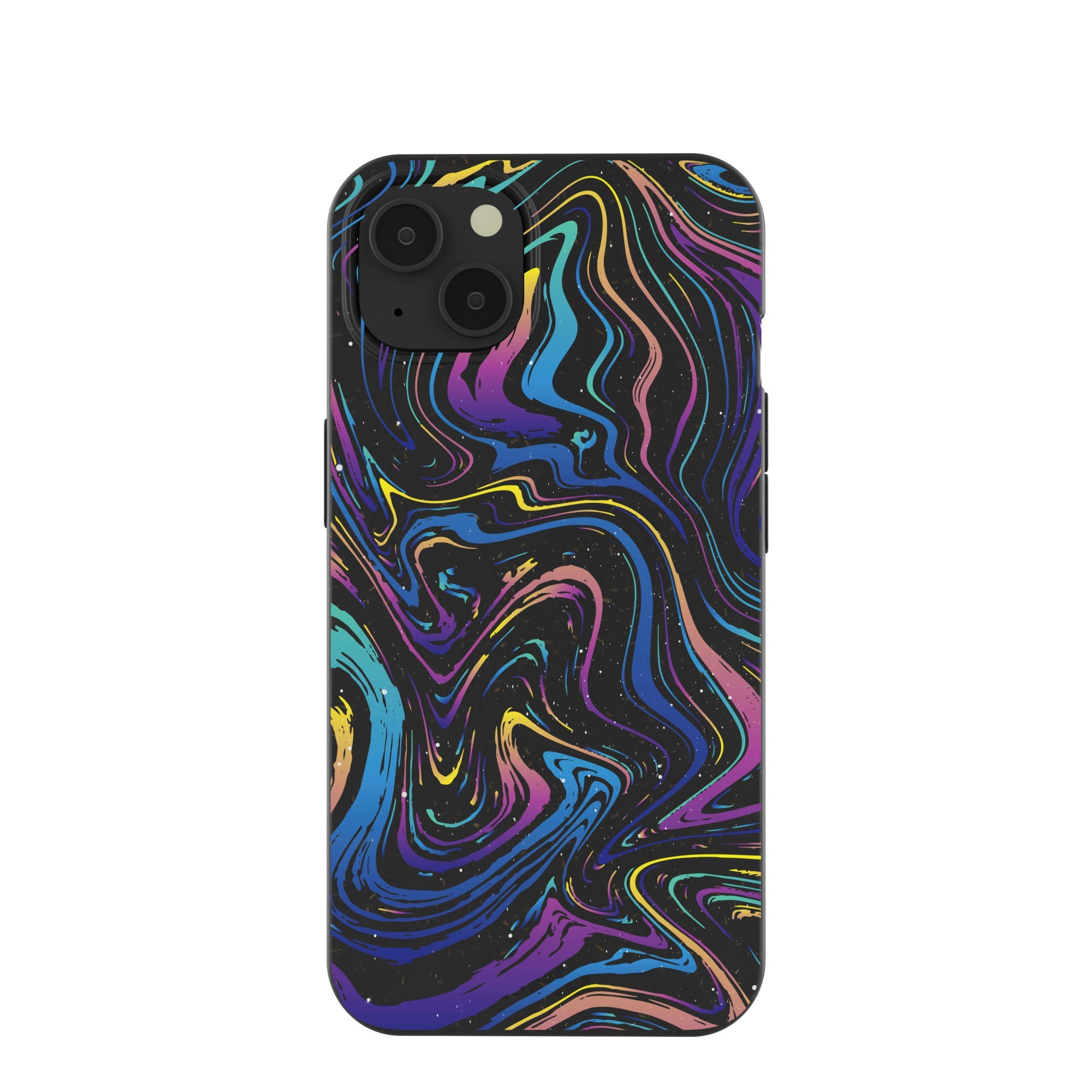 Black Galaxy Swirls iPhone 13 Case Refurbished - Pela Case refurbished available on Cerqular