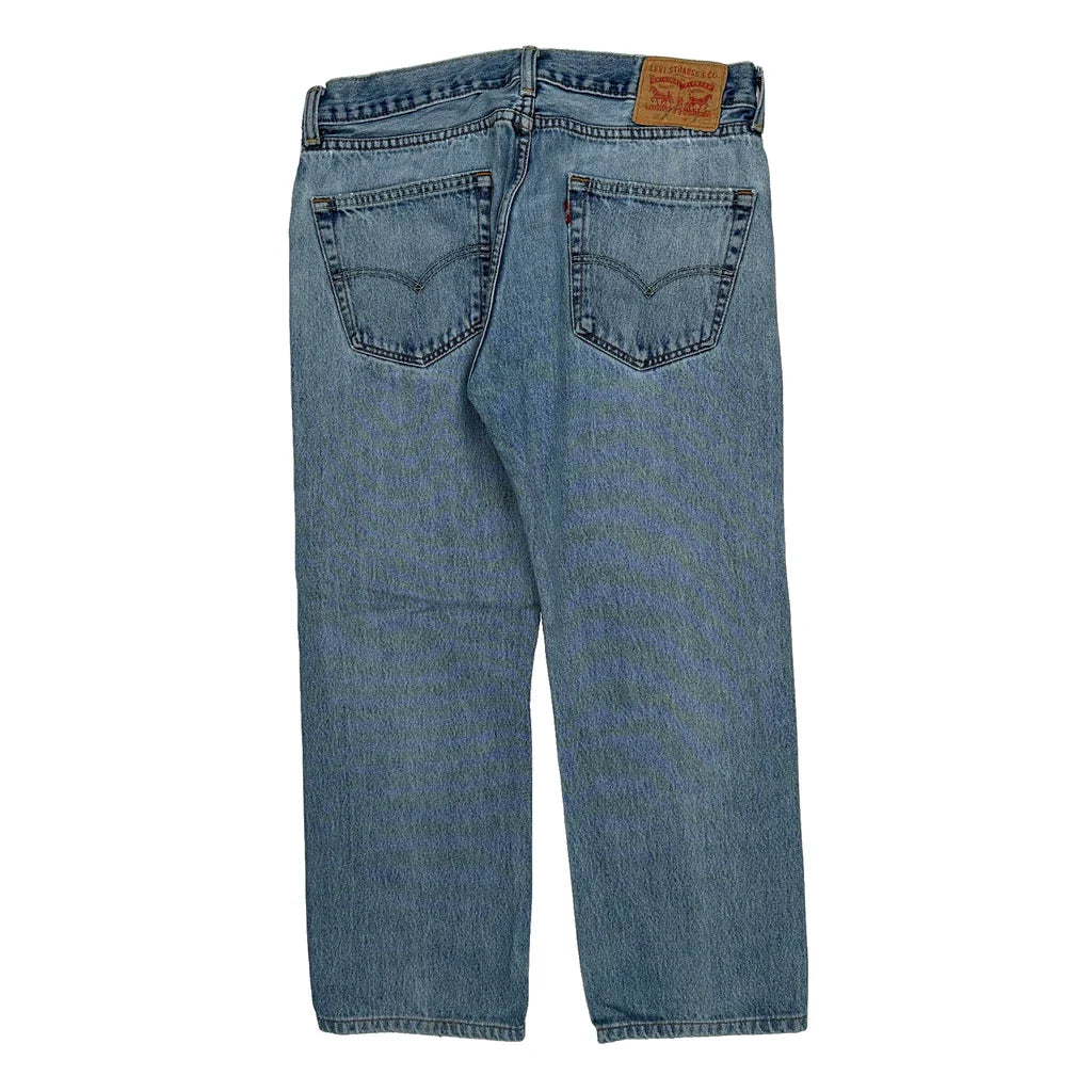 Levis Jeans - 33W 30L Light Wash Cotton Refurbished - Thrifted (note: this is a term often used to describe second- refurbished available on Cerqular