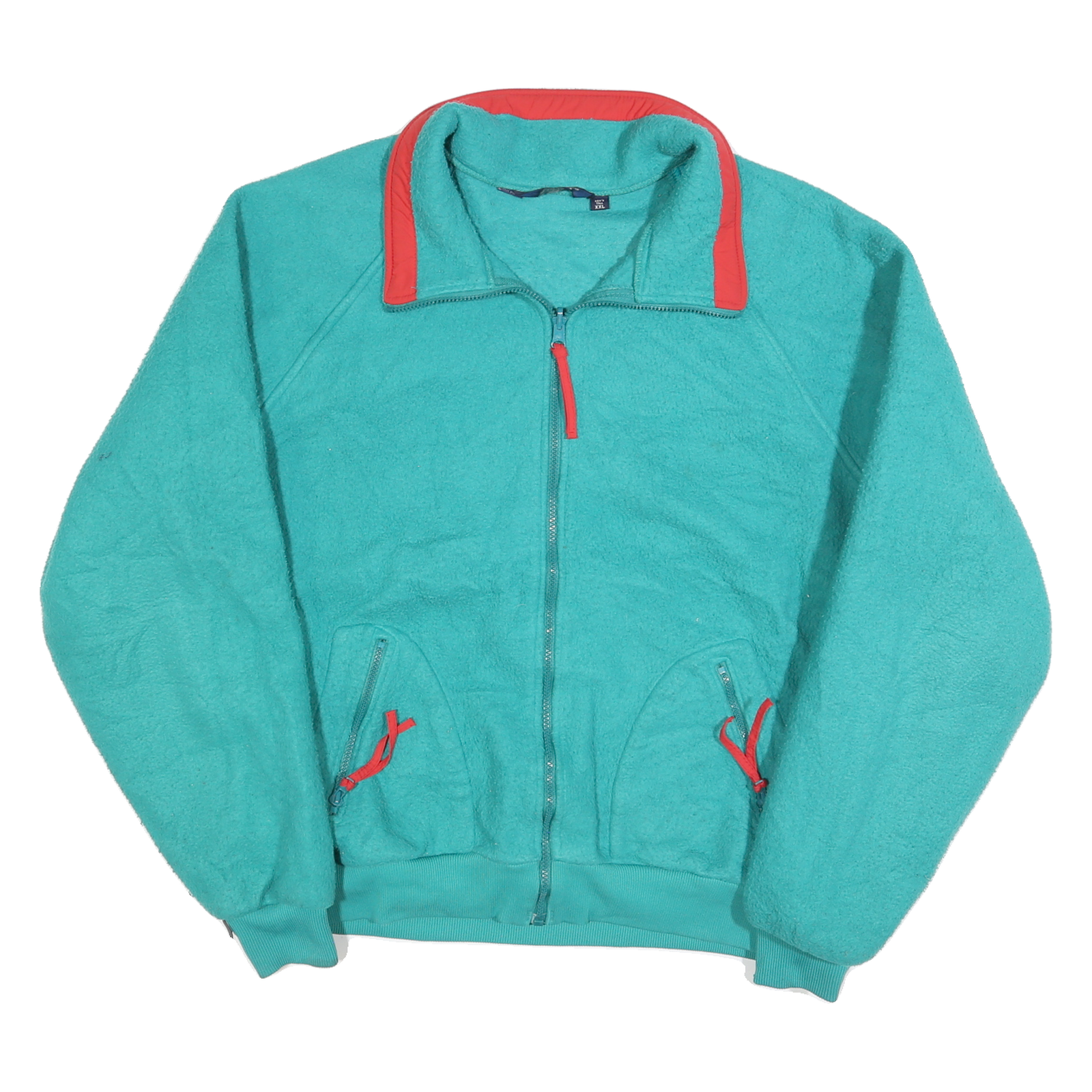 COLUMBIA Mens Turquoise Red Zip Up Polyester Fleece Jacket 2XL Warm Outdoor Refurbished - N/A refurbished available on Cerqular