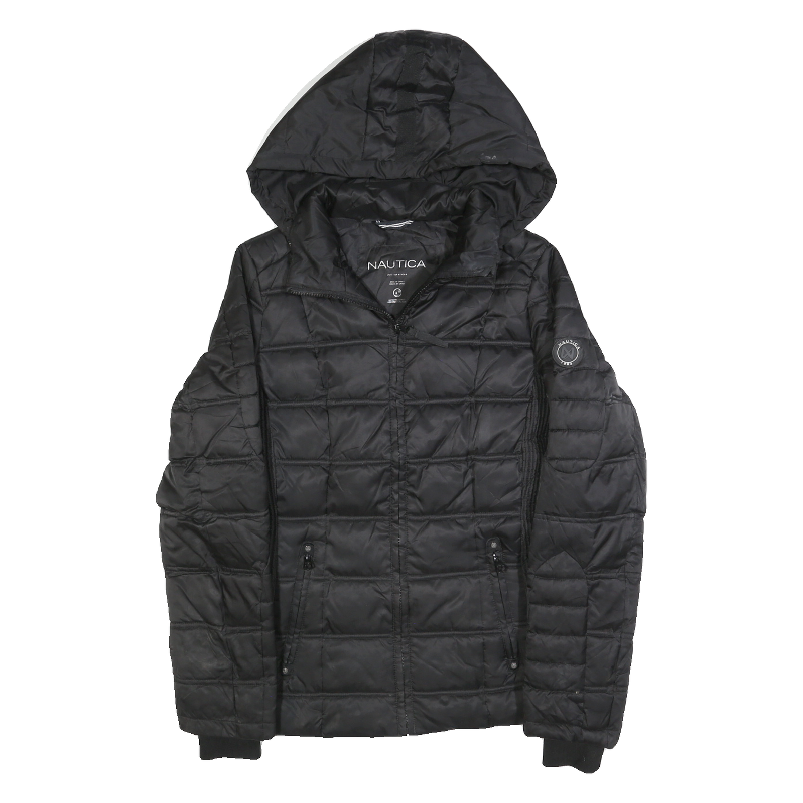 Buy NAUTICA Womens Black Hooded Jacket S Polyester Quilted Zip Up Puffer Hooded Refurbished - $49.39 NAUTICA Womens Black Hooded Jacket S Polyester Quilted Zip Up Puffer Hooded Refurbished - N/A refurbished available on Cerqular