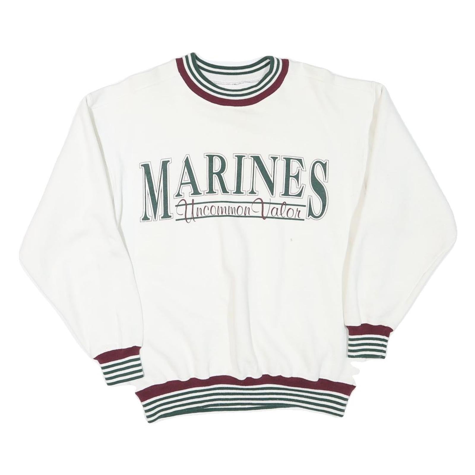 SOFFE Mens White Marines Uncommon Valor Crew Neck M Cotton Sweatshirt Refurbished - N/A refurbished available on Cerqular