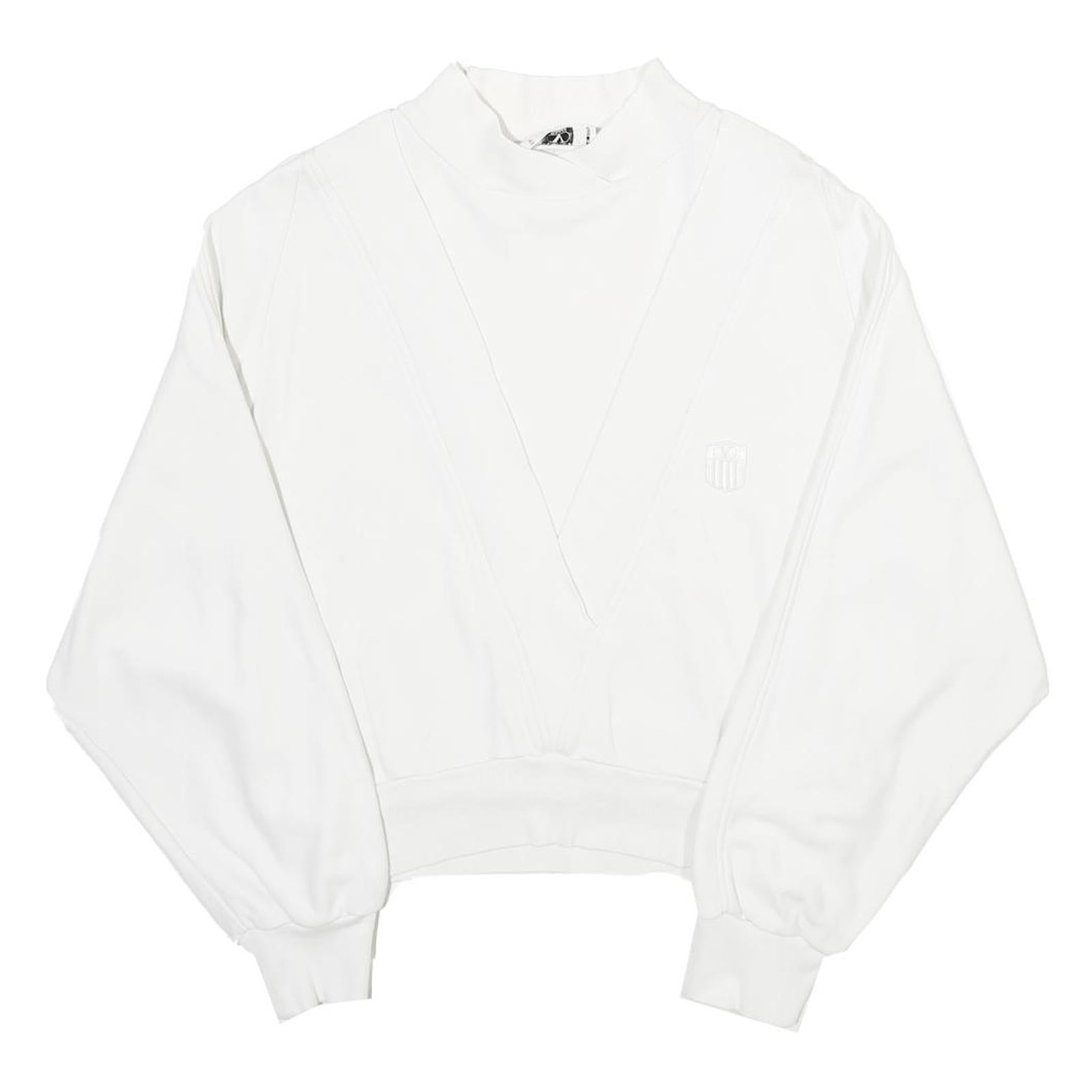 VALENTINO Womens White Cotton Crew Neck L Sweatshirt Stylish Pullover Refurbished - N/A refurbished available on Cerqular