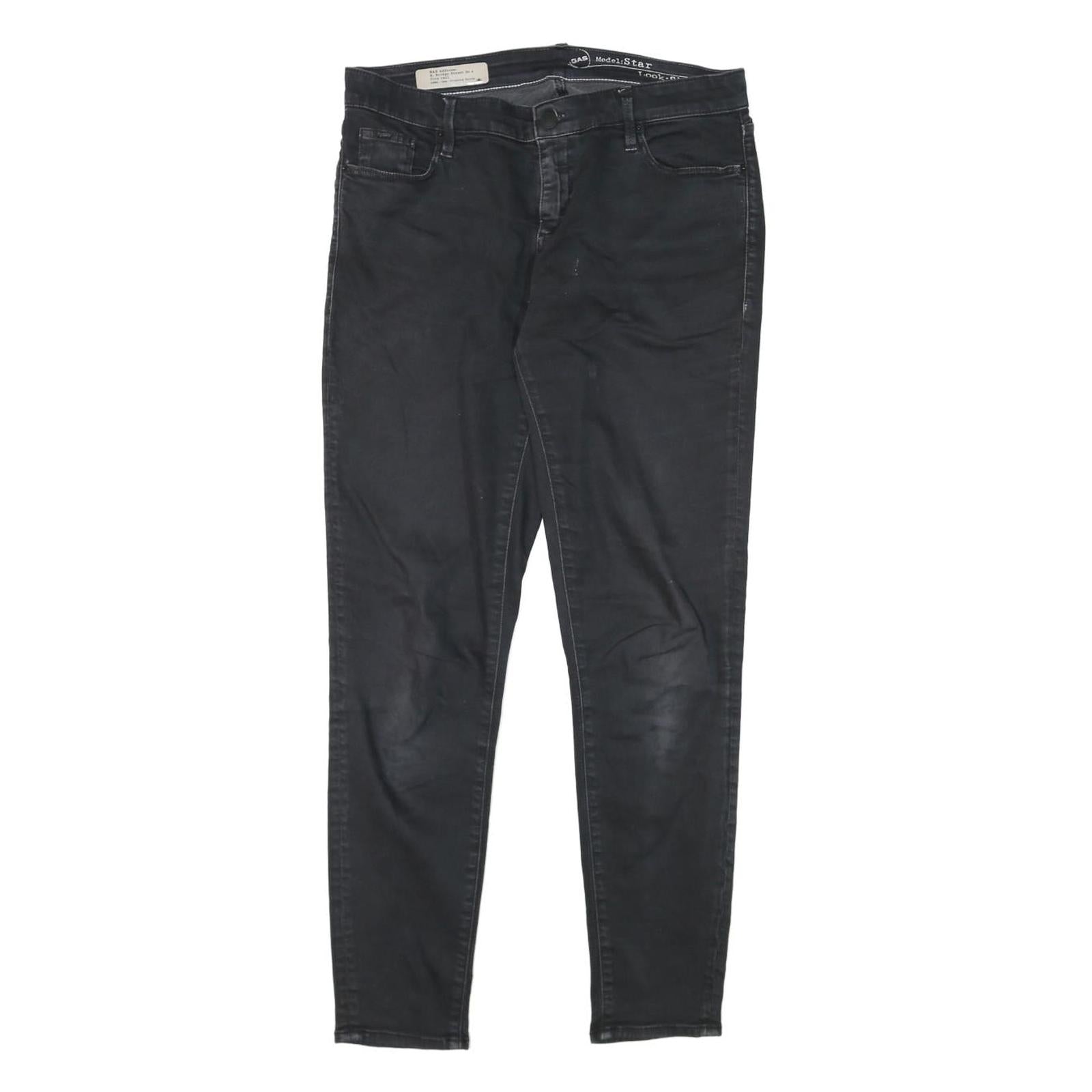 GAS Womens Jeans Black Slim Skinny Denim Medium W30 L27 Stylish Cotton Blend Zip Refurbished - N/A refurbished available on Cerqular