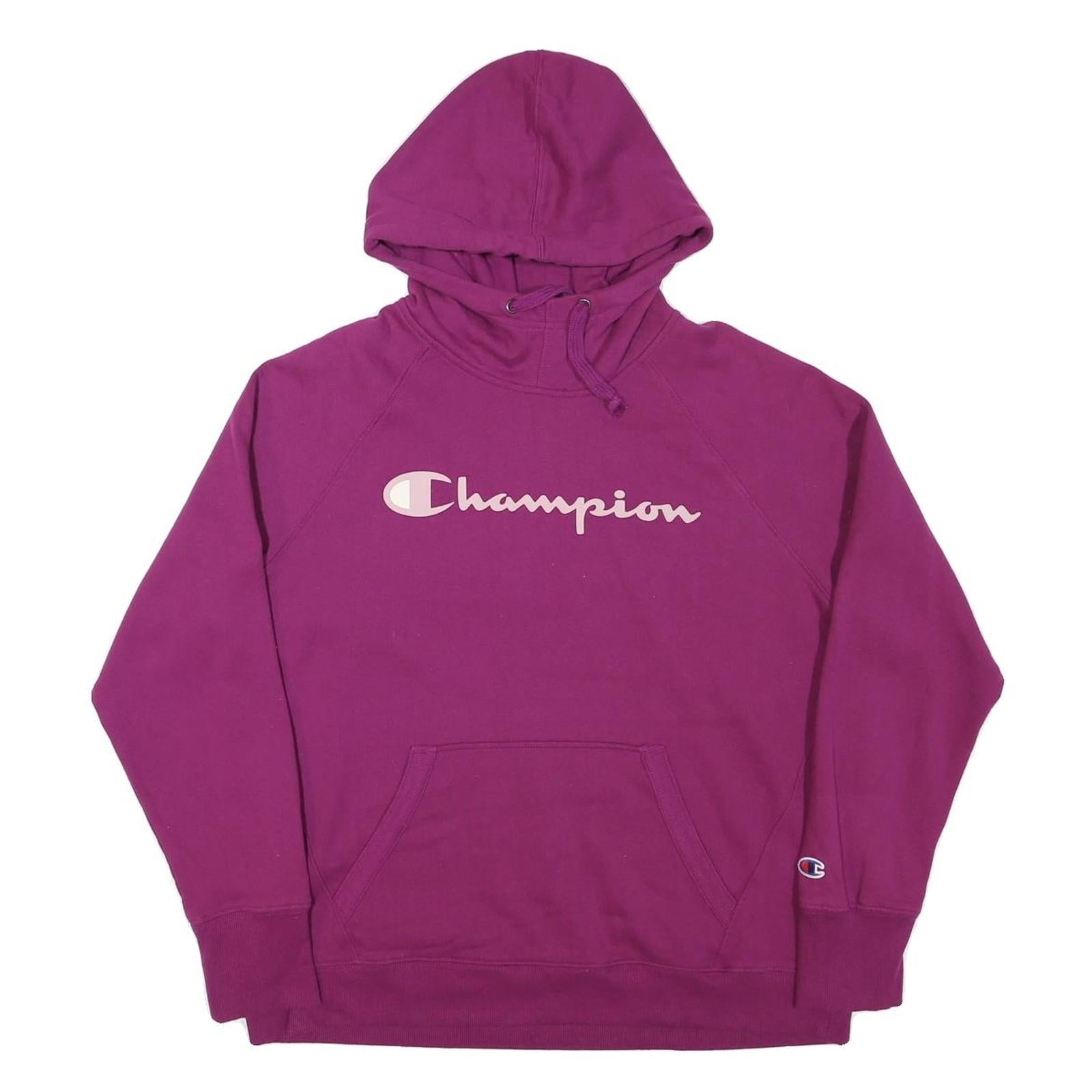 CHAMPION Womens Purple Hoodie L Cotton Blend Pullover Comfort Casual Refurbished - N/A refurbished available on Cerqular