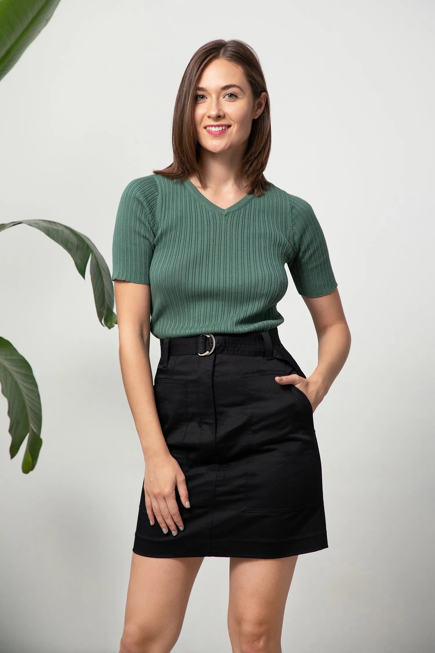 Buy Belted Skirt - Black Satin | Size: S Refurbished - $82.20 Belted Skirt - Black Satin | Size: S Refurbished - N/A refurbished available on Cerqular
