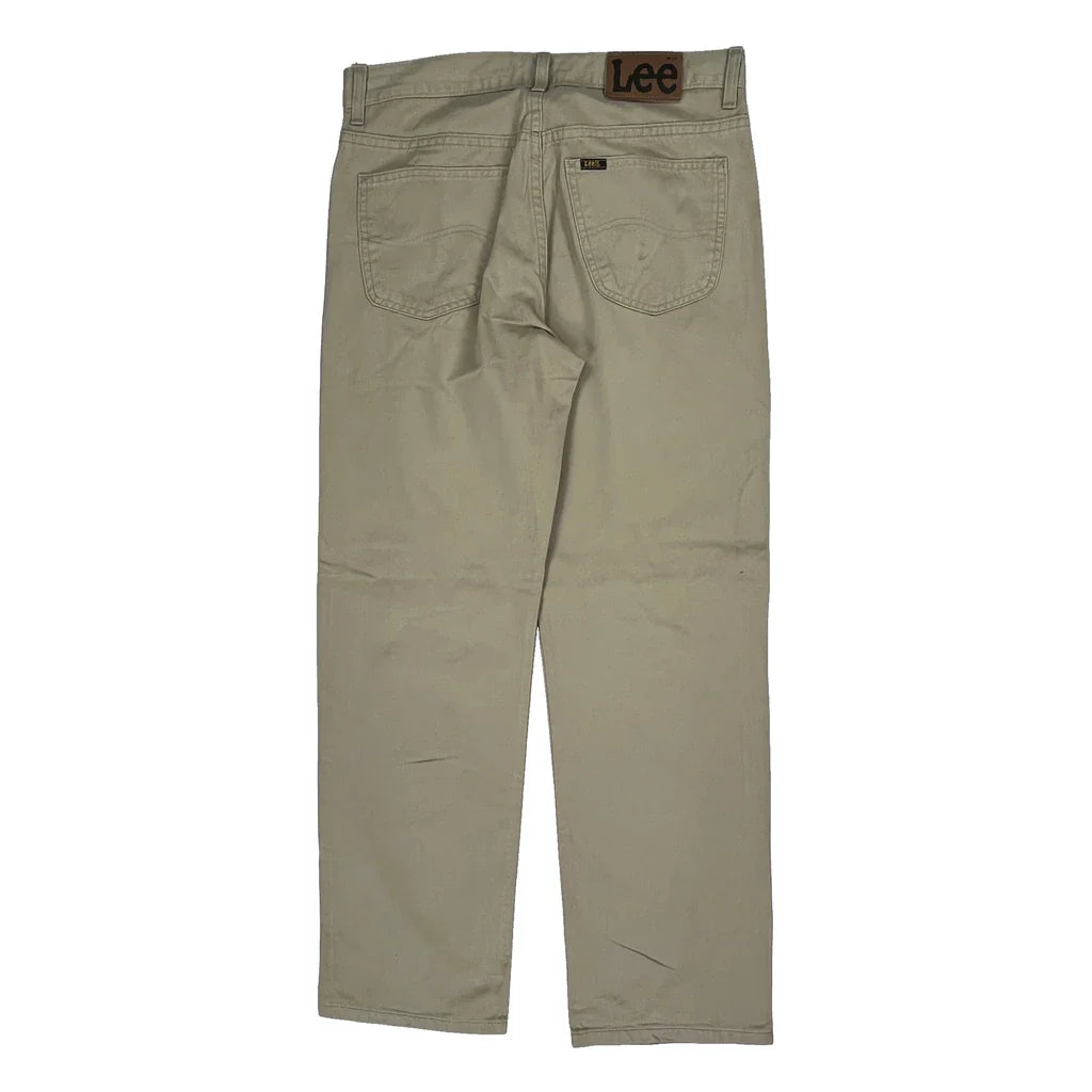 Lee Jeans - 32W 30L Beige Cotton Refurbished - Thrifted (note: this is a term often used to describe second- refurbished available on Cerqular