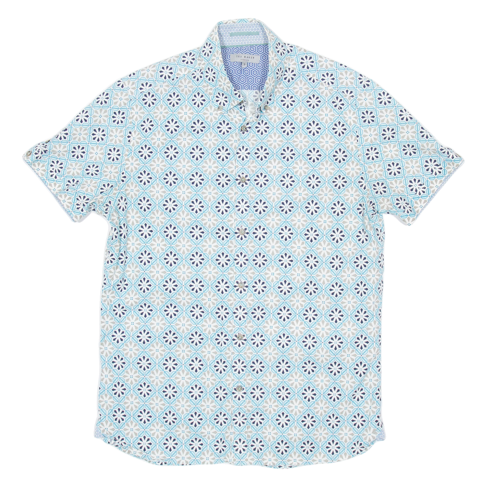 TED BAKER Mens Shirt Blue Geometric S Refurbished - N/A refurbished available on Cerqular