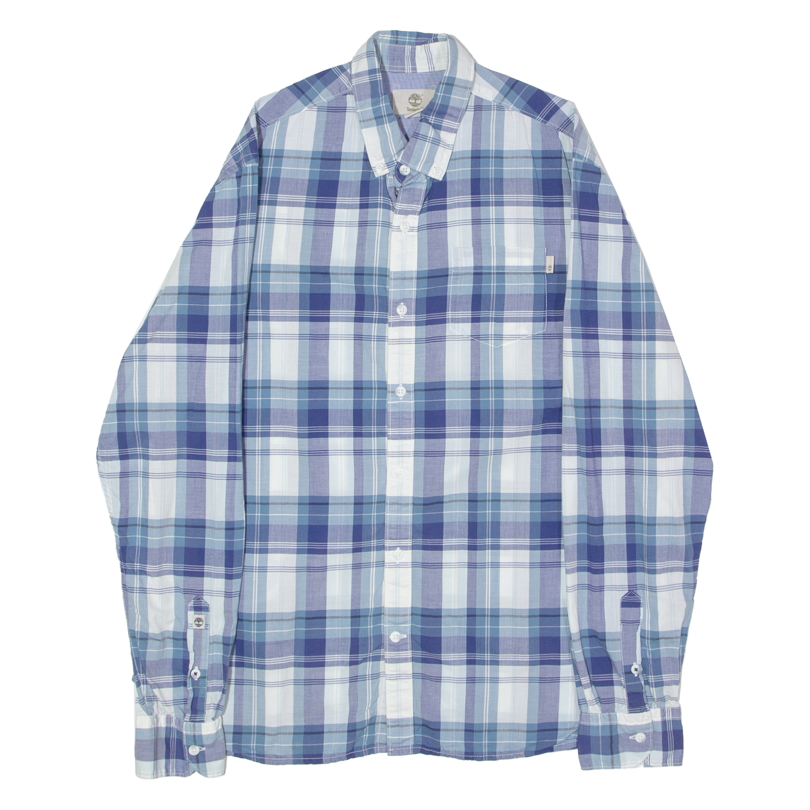 TIMBERLAND Mens Shirt Blue Plaid Long Sleeve M Refurbished - N/A refurbished available on Cerqular