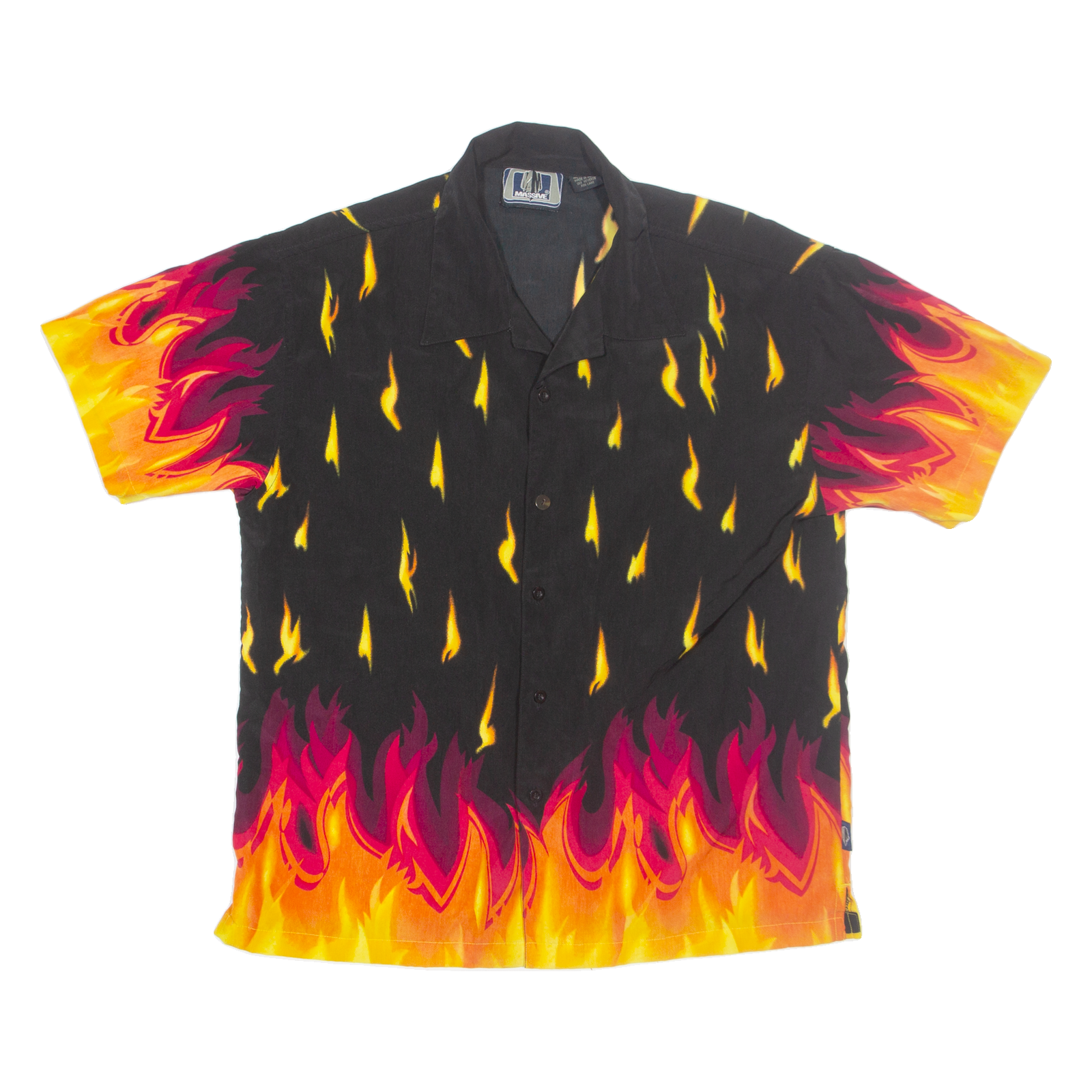 MASSME Mens Shirt Black Crazy Pattern XL Refurbished - N/A refurbished available on Cerqular