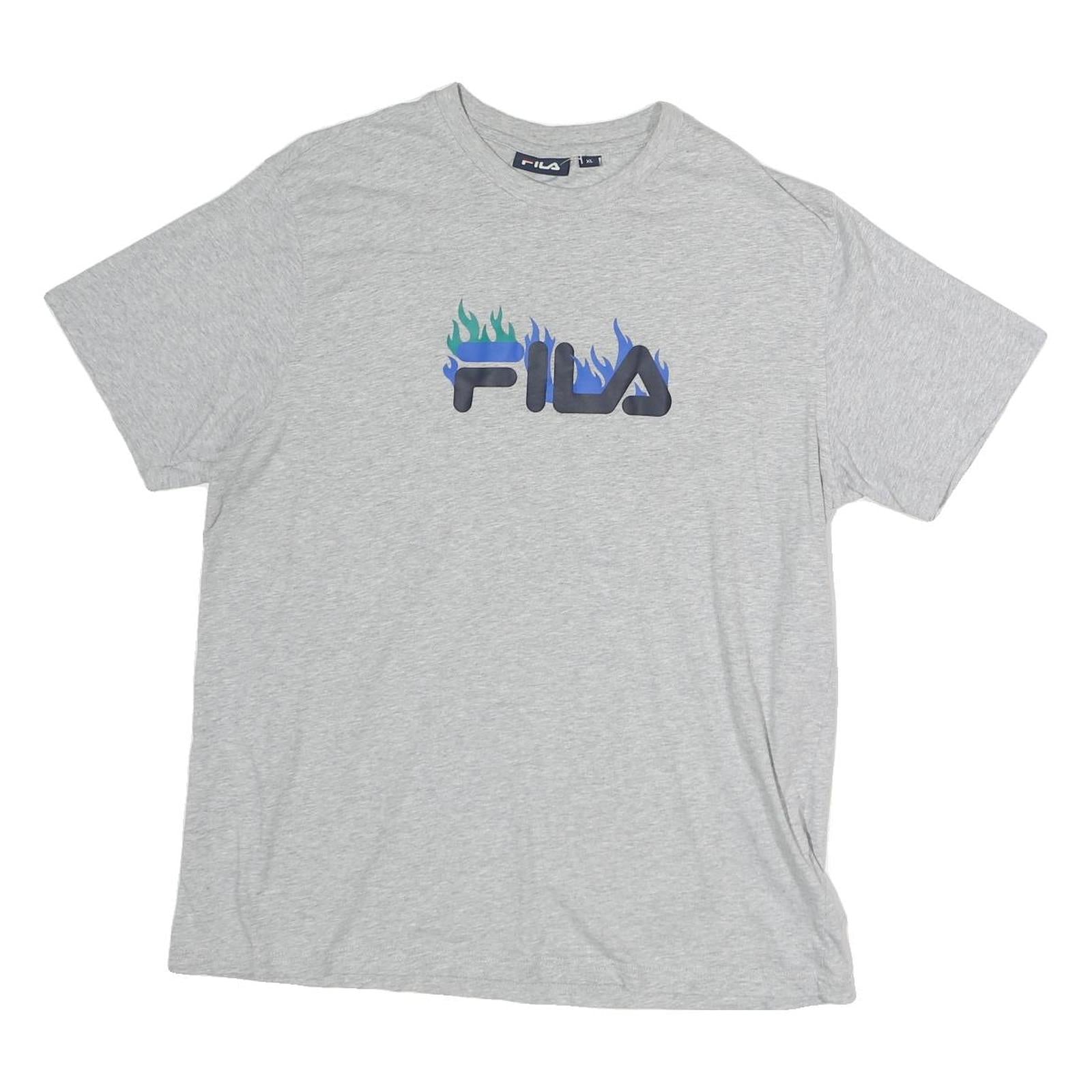 FILA Womens Grey Graphic T-Shirt XL Short Sleeve Crew Neck Cotton Casual Refurbished - N/A refurbished available on Cerqular