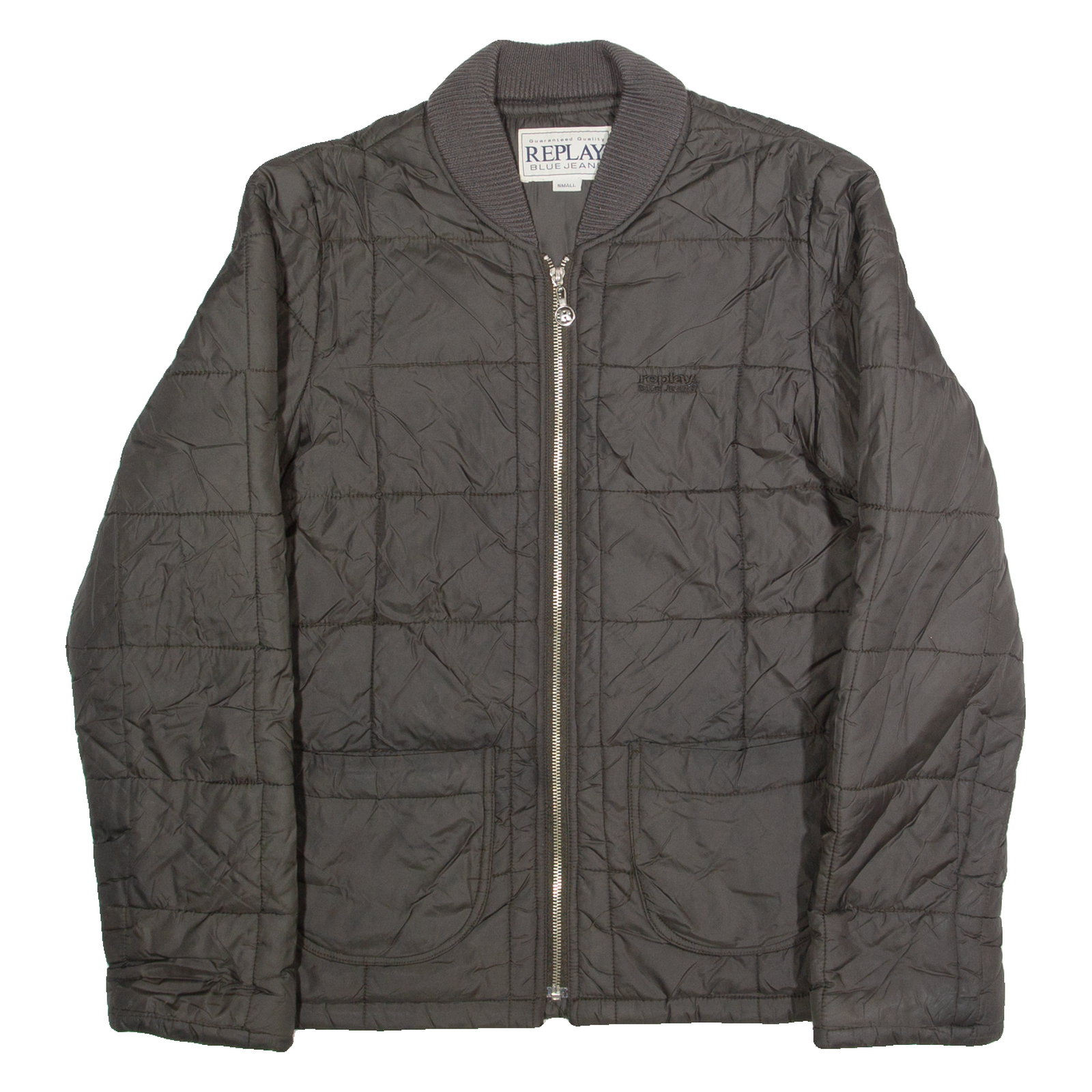 REPLAY Womens Quilted Jacket Grey S Refurbished - N/A refurbished available on Cerqular