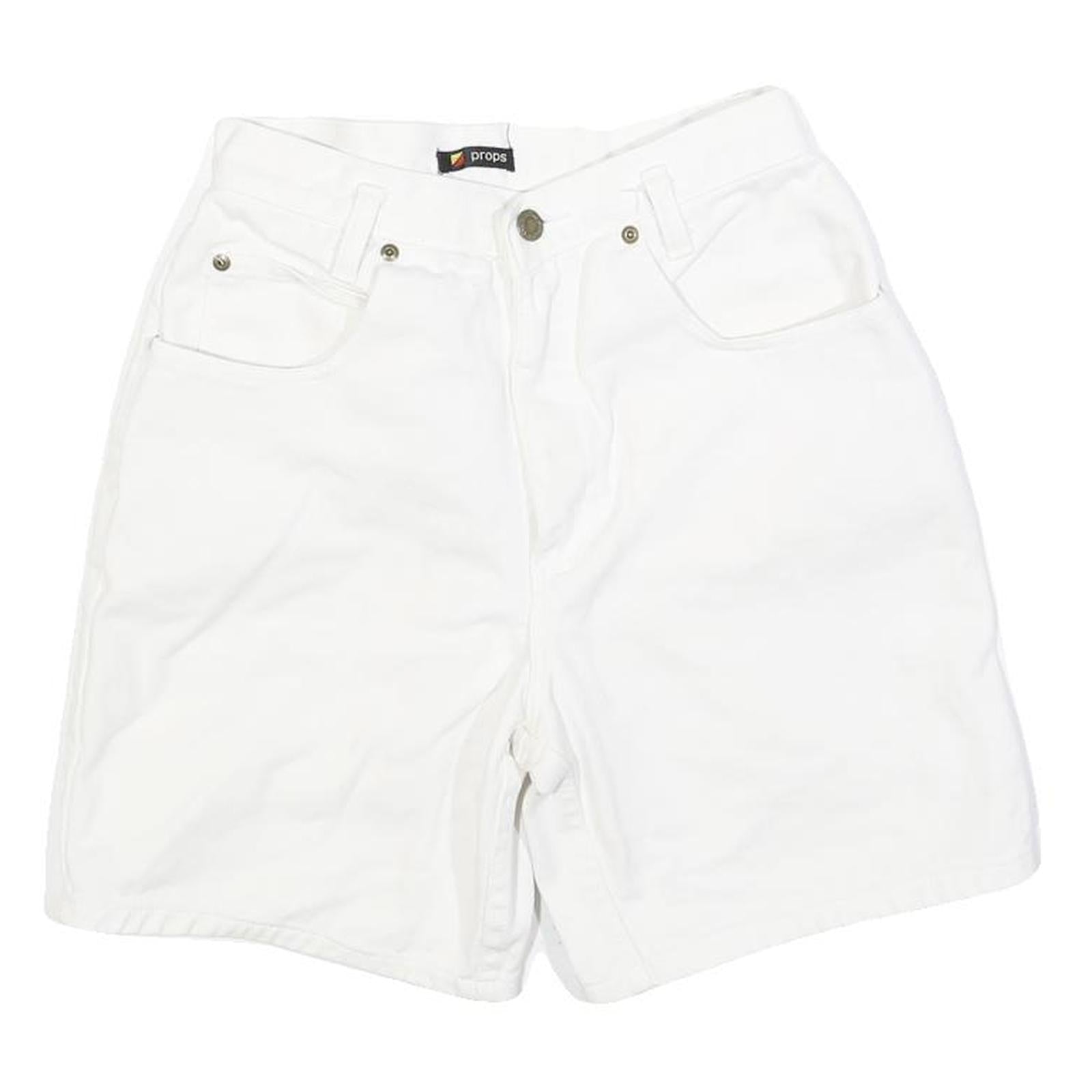 PROPS Womens White Cotton Blend Casual Shorts XS W24 Classic Fit Summer Wear Refurbished - N/A refurbished available on Cerqular