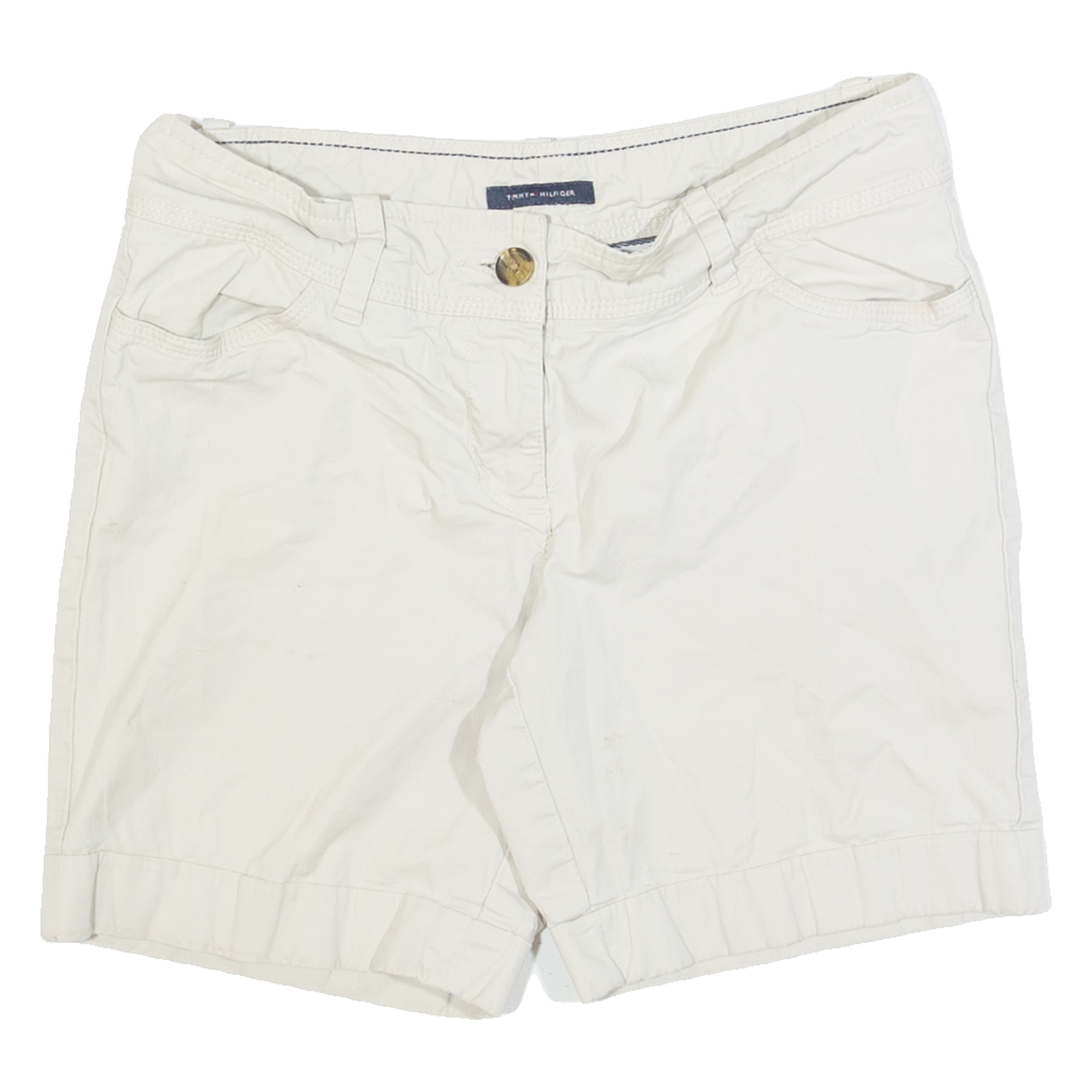 TOMMY HILFIGER Womens Chino Shorts Beige S W28 Refurbished - N/A refurbished available on Cerqular