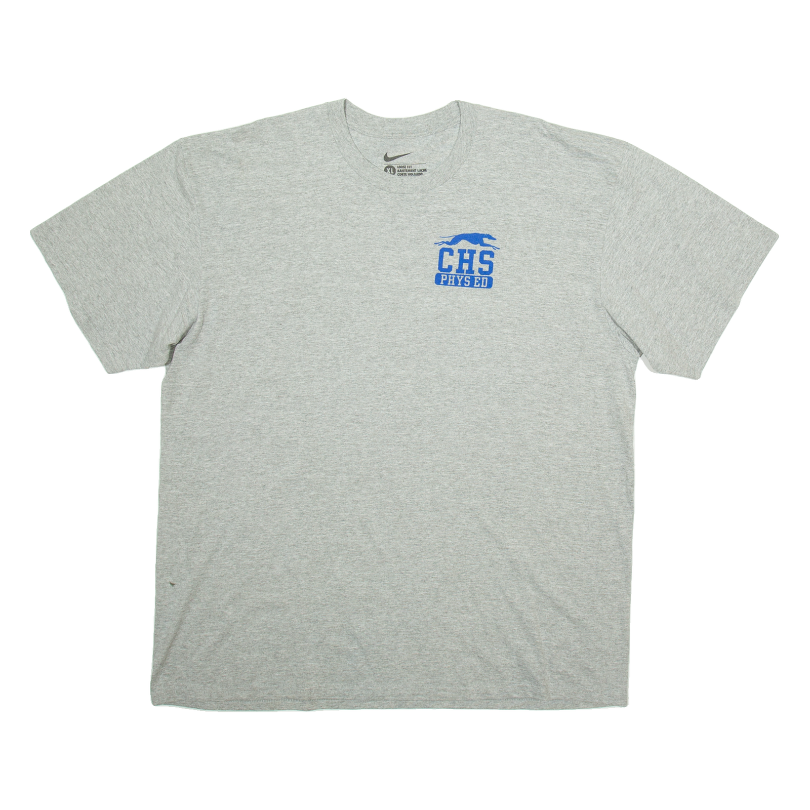 NIKE CHS Phys ED Mens T-Shirt Grey XL Refurbished - N/A refurbished available on Cerqular
