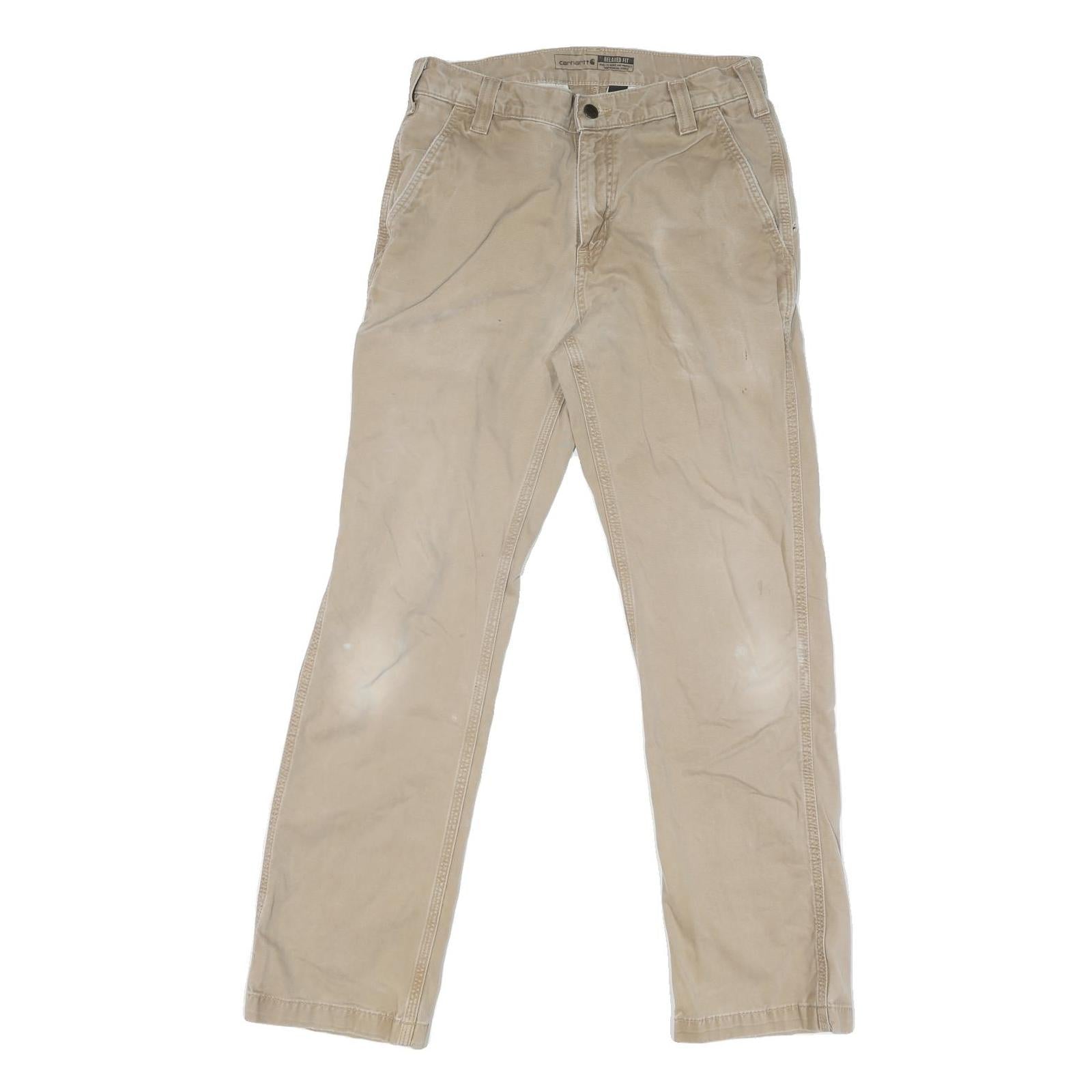 CARHARTT Mens Cotton Blend Beige Regular Leg Trousers W31 L31 Workwear Zip Refurbished - N/A refurbished available on Cerqular