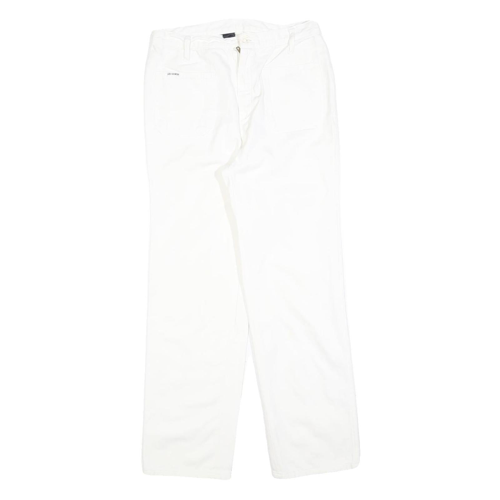 LEE COOPER Womens White Regular Fit Straight Leg Trousers W28 L28 Cotton Blend Refurbished - N/A refurbished available on Cerqular