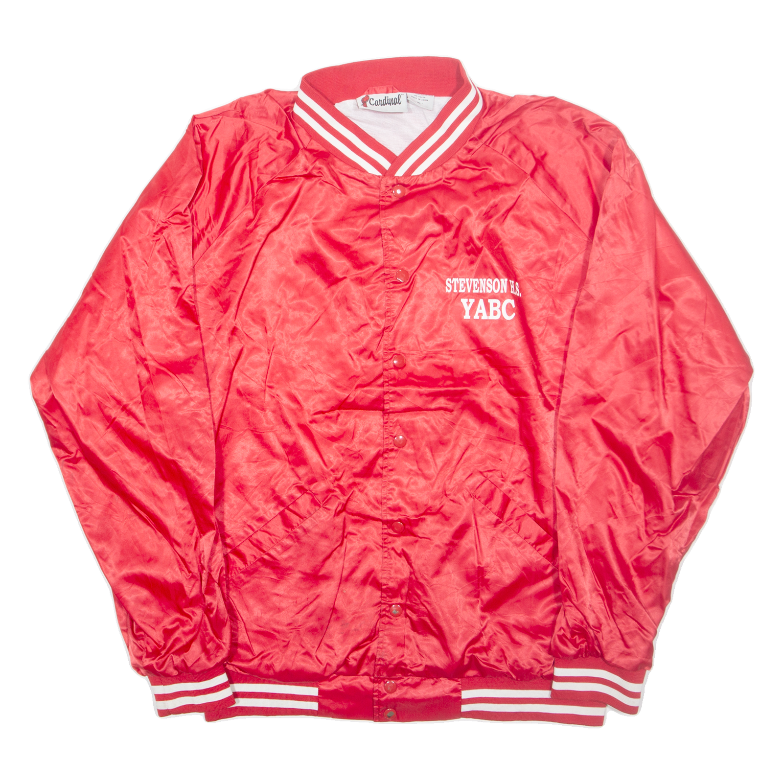 CARDINAL Stevenson H.s. Mens Varsity Jacket Red Nylon USA XL Refurbished - N/A refurbished available on Cerqular