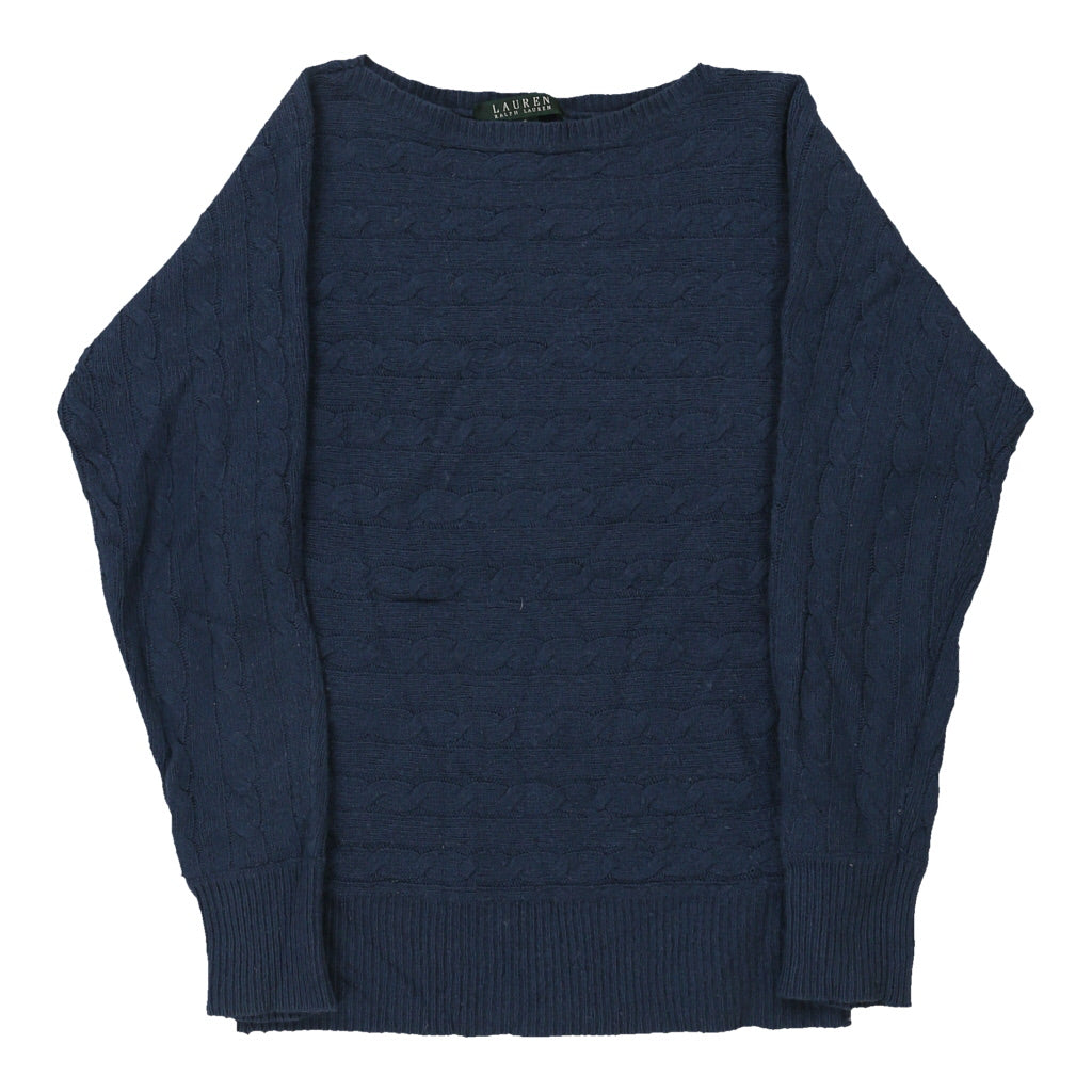 Ralph Lauren Sweatshirt - Small Navy Cotton Refurbished - Thrifted (note: this is a term often used to describe second- refurbished available on Cerqular