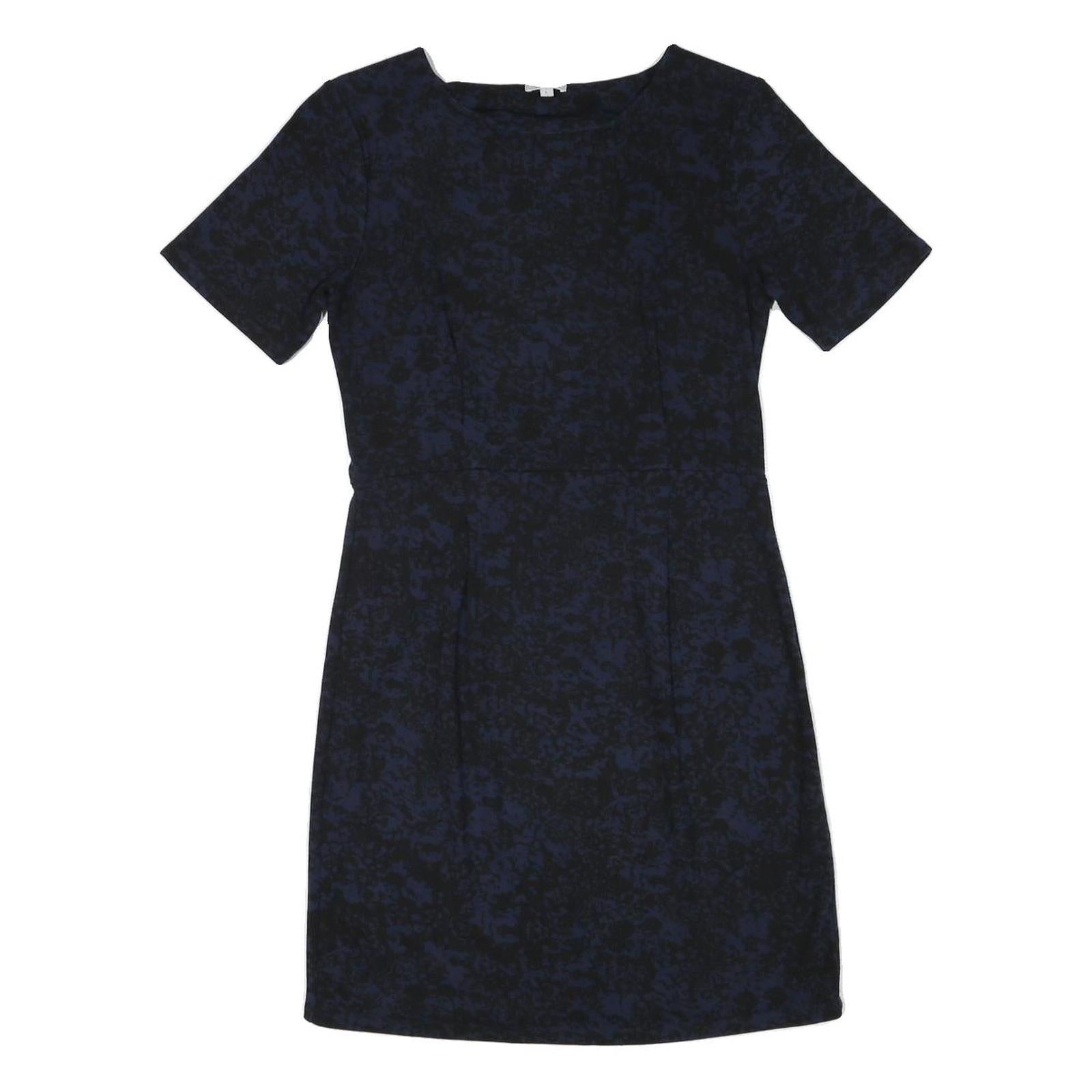 JIGSAW Womens Navy & Black Cotton Blend Day Dress Short Sleeve Knee Length S Refurbished - N/A refurbished available on Cerqular