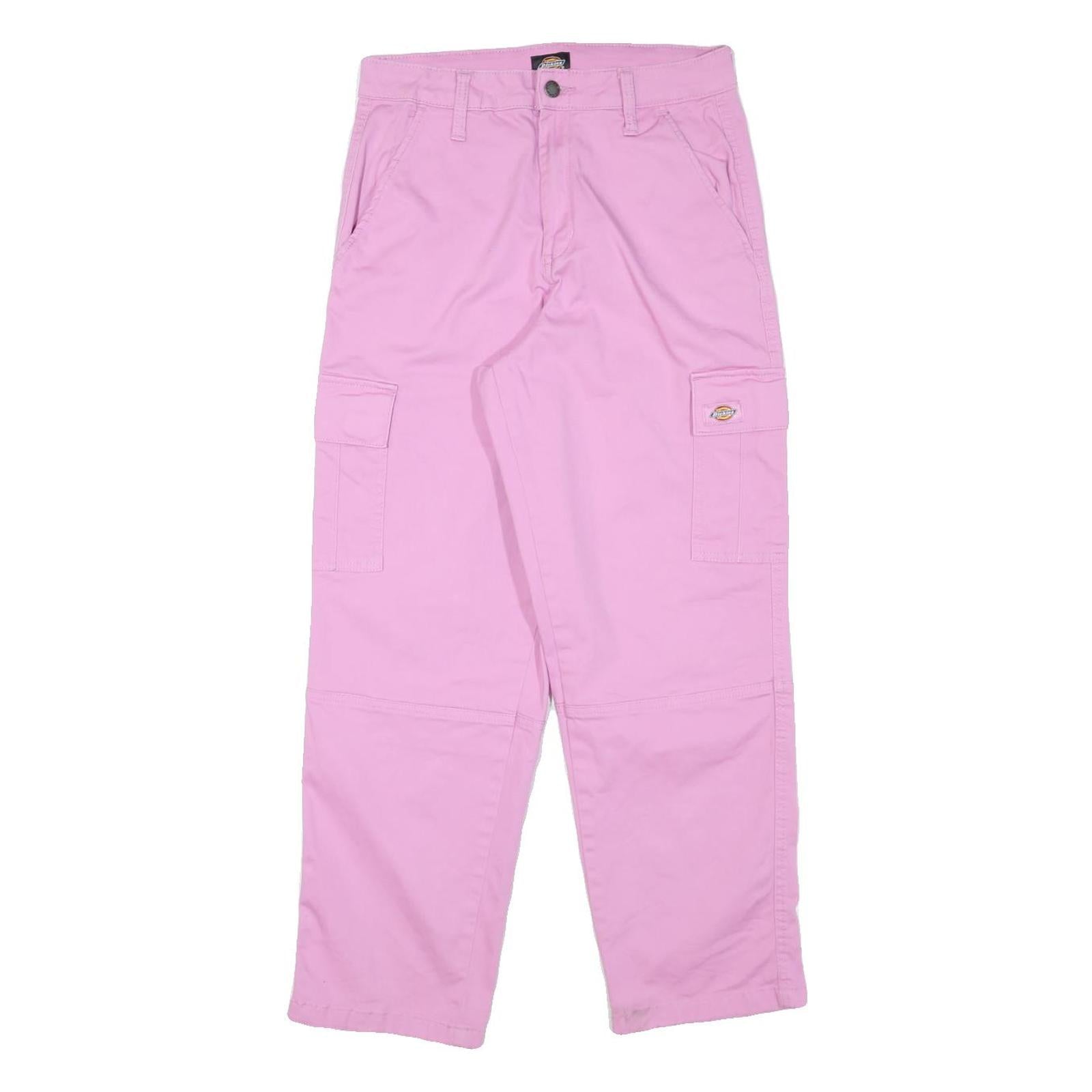 DICKIES Womens Cotton Blend Pink Relaxed Cargo Trousers W28 L27 Comfortable Fit Refurbished - N/A refurbished available on Cerqular