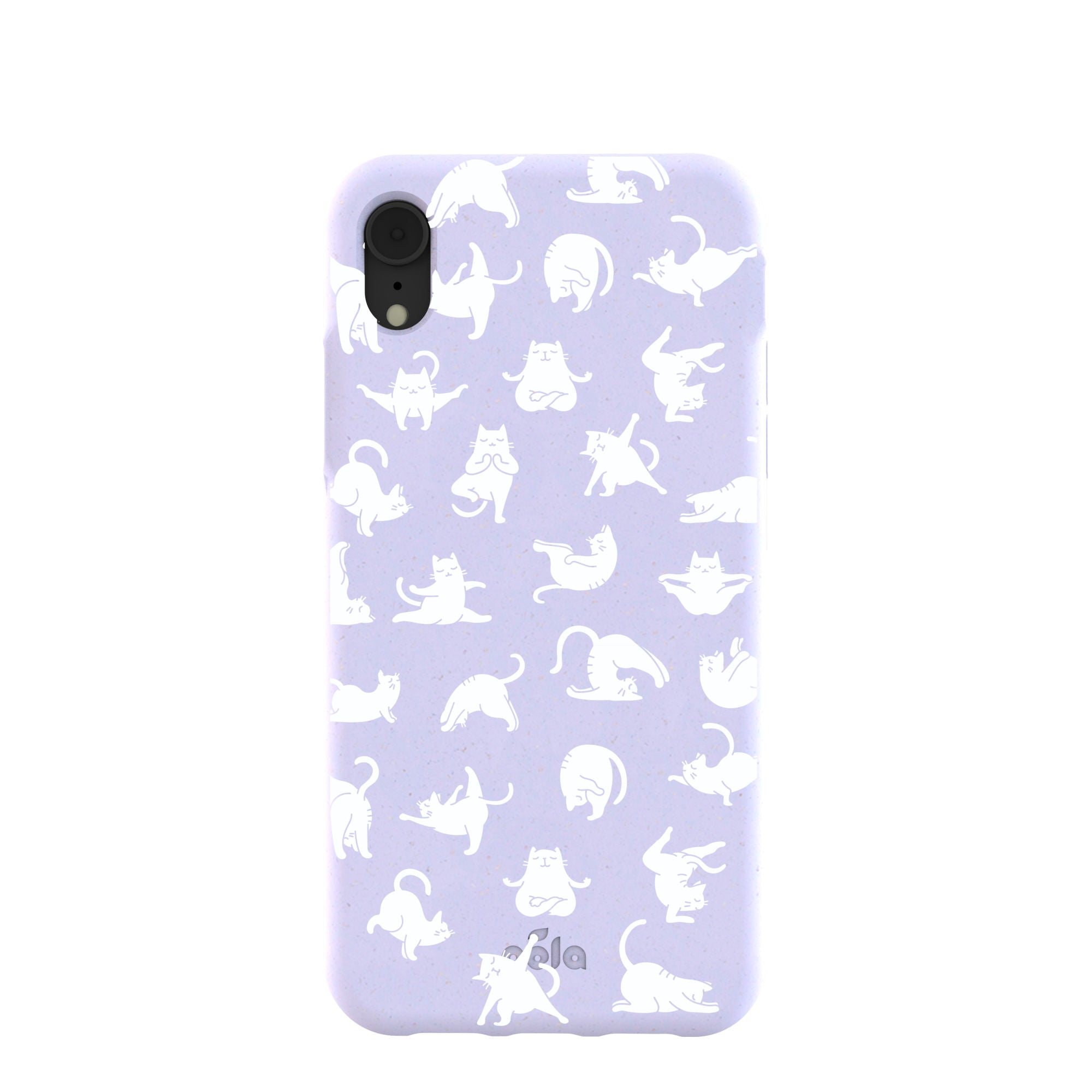 Lavender Yoga Cat iPhone XR Case Refurbished - Pela Case refurbished available on Cerqular