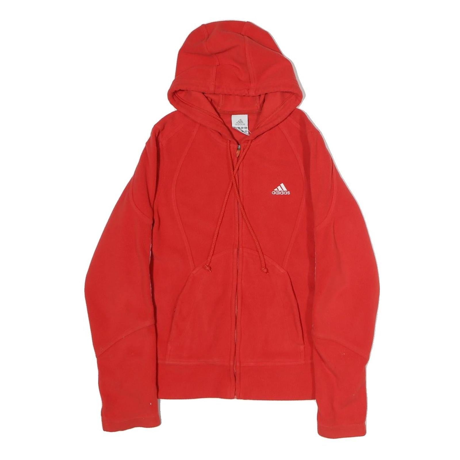 ADIDAS Womens Red Hoodie UK 10 Full Zip Sports Casual Sweatshirt Refurbished - N/A refurbished available on Cerqular