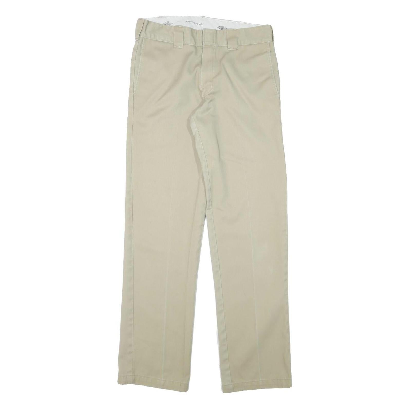 DICKIES Mens Beige Slim Straight Cotton Blend Trousers W30 L32 Workwear Zip Refurbished - N/A refurbished available on Cerqular