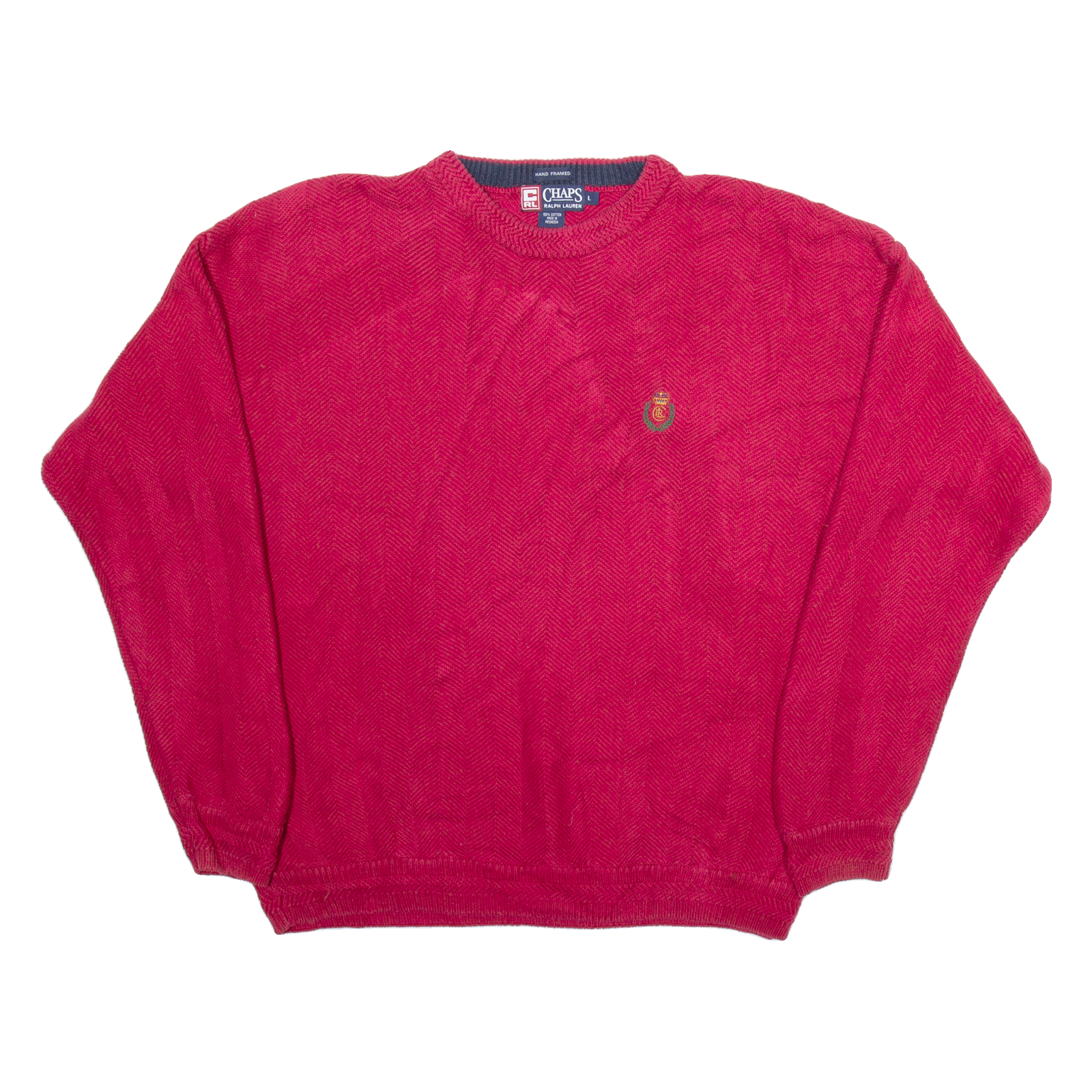 CHAPS Mens Jumper Red Tight Knit L Refurbished - N/A refurbished available on Cerqular