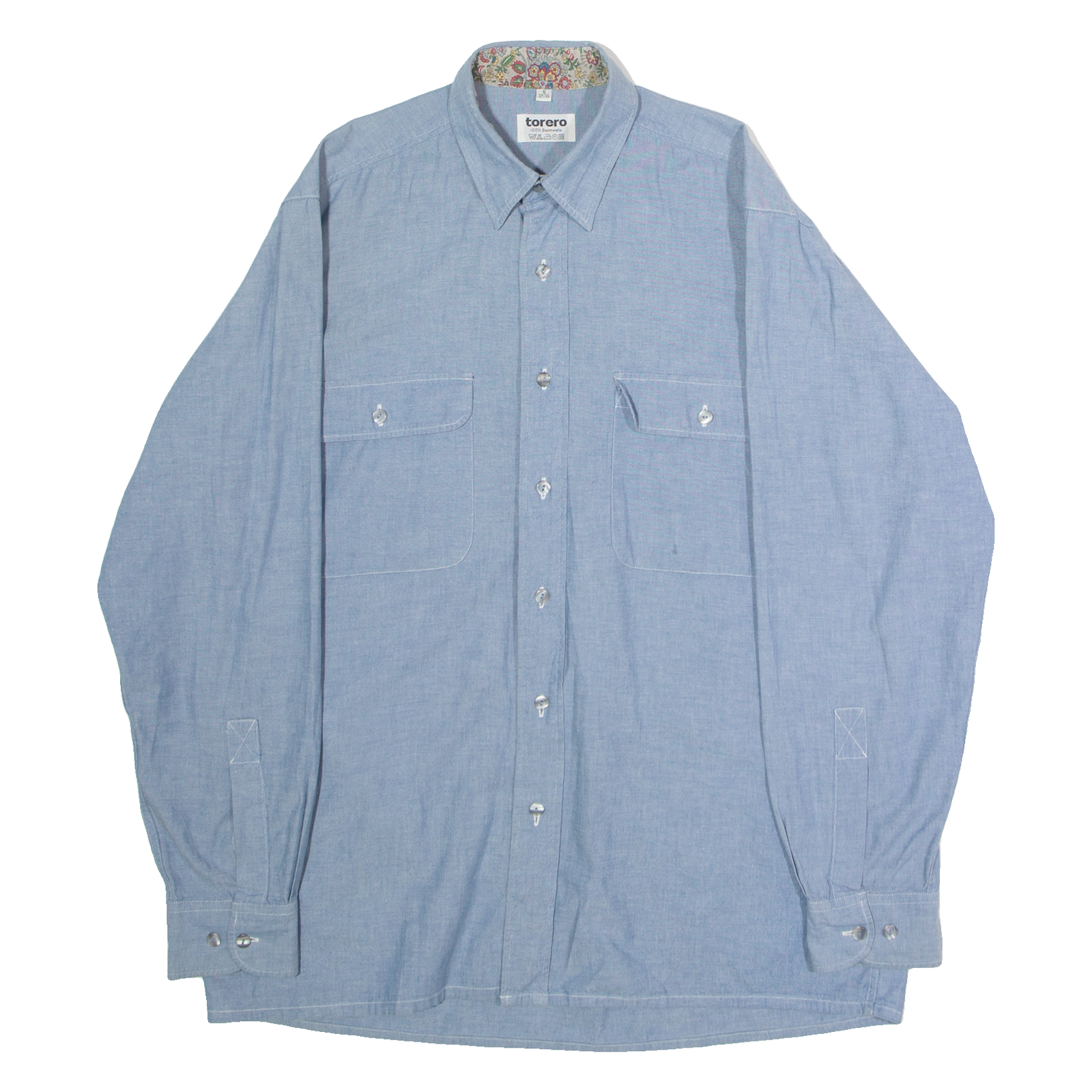 TORERO Mens Plain Shirt Blue Long Sleeve S Refurbished - N/A refurbished available on Cerqular