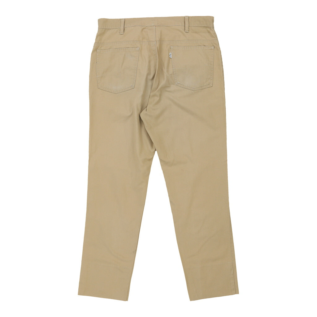 Levis Trousers - 35W 28L Beige Cotton Refurbished - Thrifted (note: this is a term often used to describe second- refurbished available on Cerqular