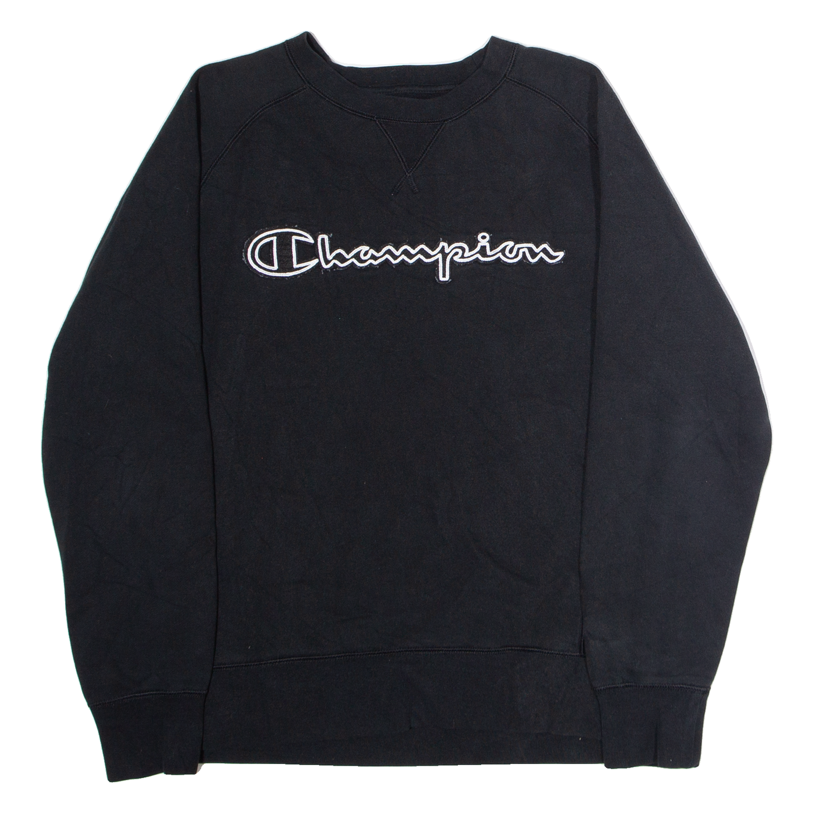 CHAMPION Mens Sweatshirt Black Crew Neck M Refurbished - N/A refurbished available on Cerqular