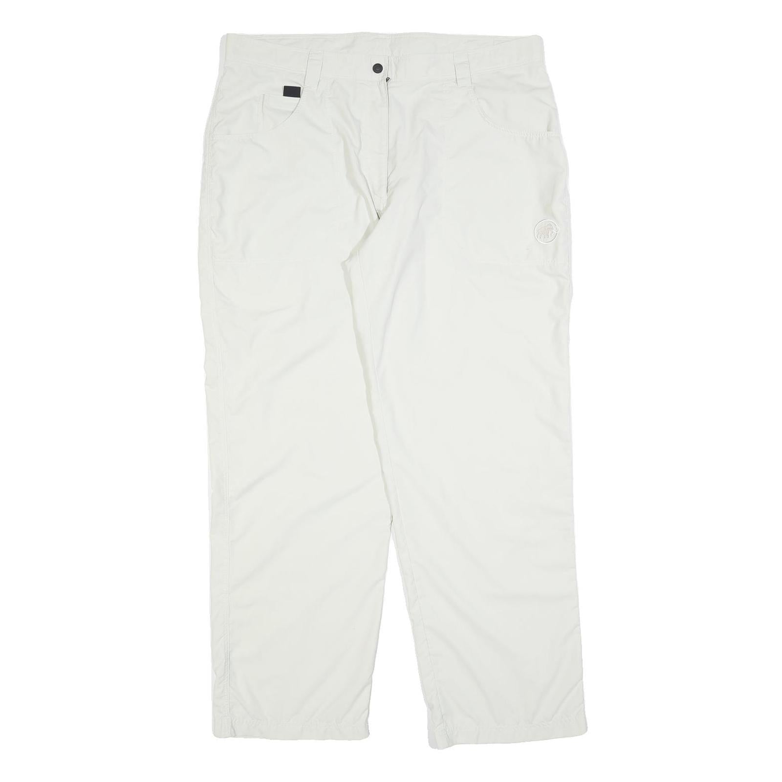 MAMMUT Mens Polyester Blend White Relaxed Straight Trousers W36 L32 Outdoor Refurbished - N/A refurbished available on Cerqular