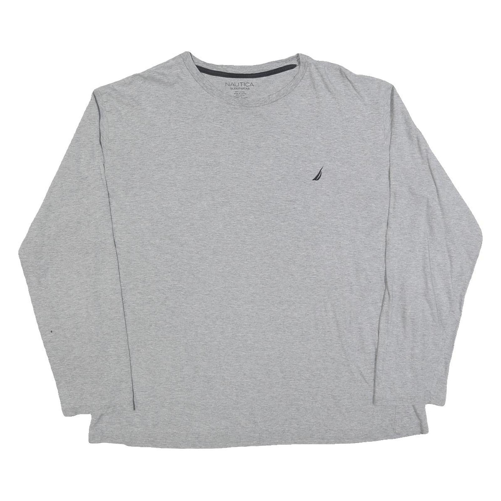 NAUTICA Mens Grey Long Sleeve Crew Neck Cotton Blend T-Shirt XL Casual Refurbished - N/A refurbished available on Cerqular