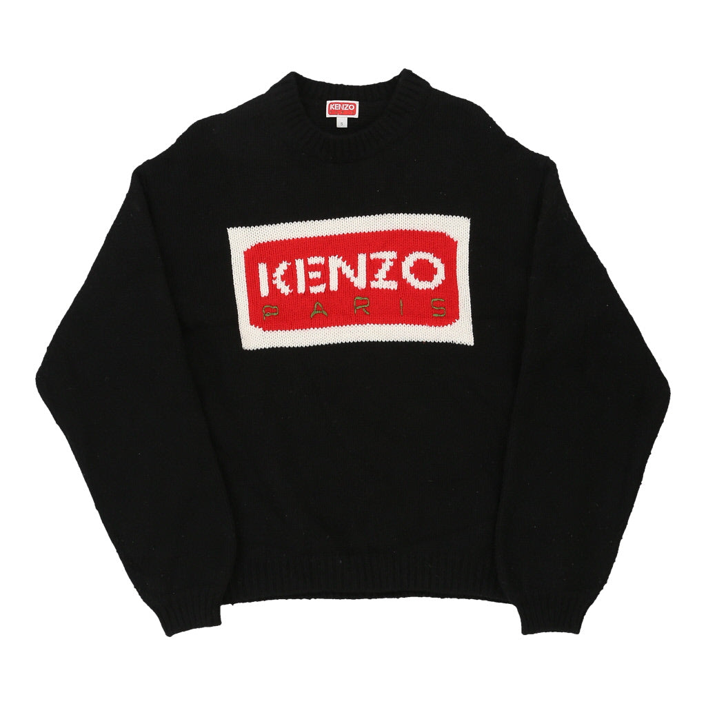 Kenzo Spellout Jumper - Small Black Wool Blend Refurbished - Thrifted (note: this is a term often used to describe second- refurbished available on Cerqular