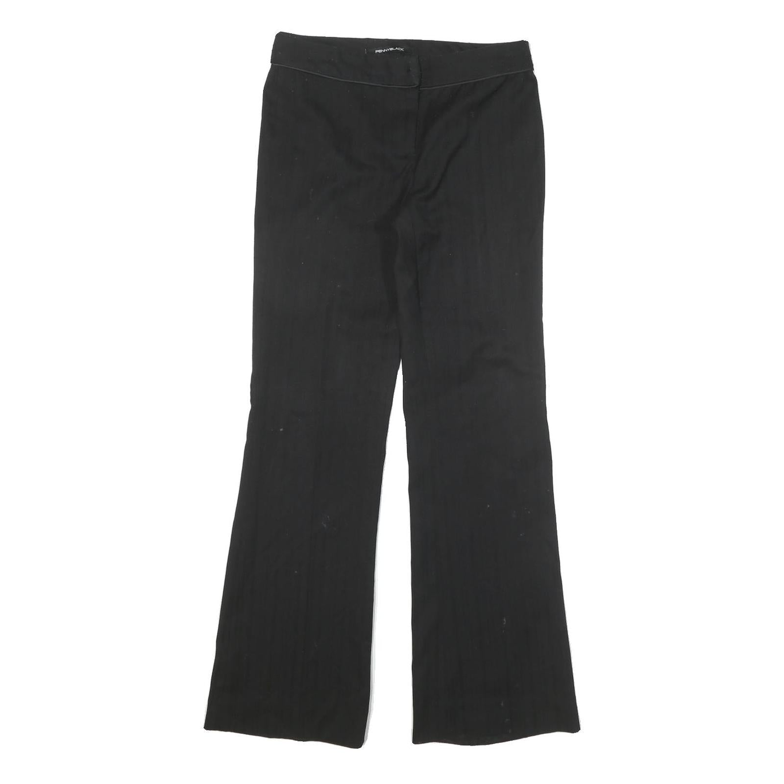 PENNYBLACK Mens Cotton Blend Black Regular Fit Flared Trousers W28 L29 Smart Refurbished - N/A refurbished available on Cerqular