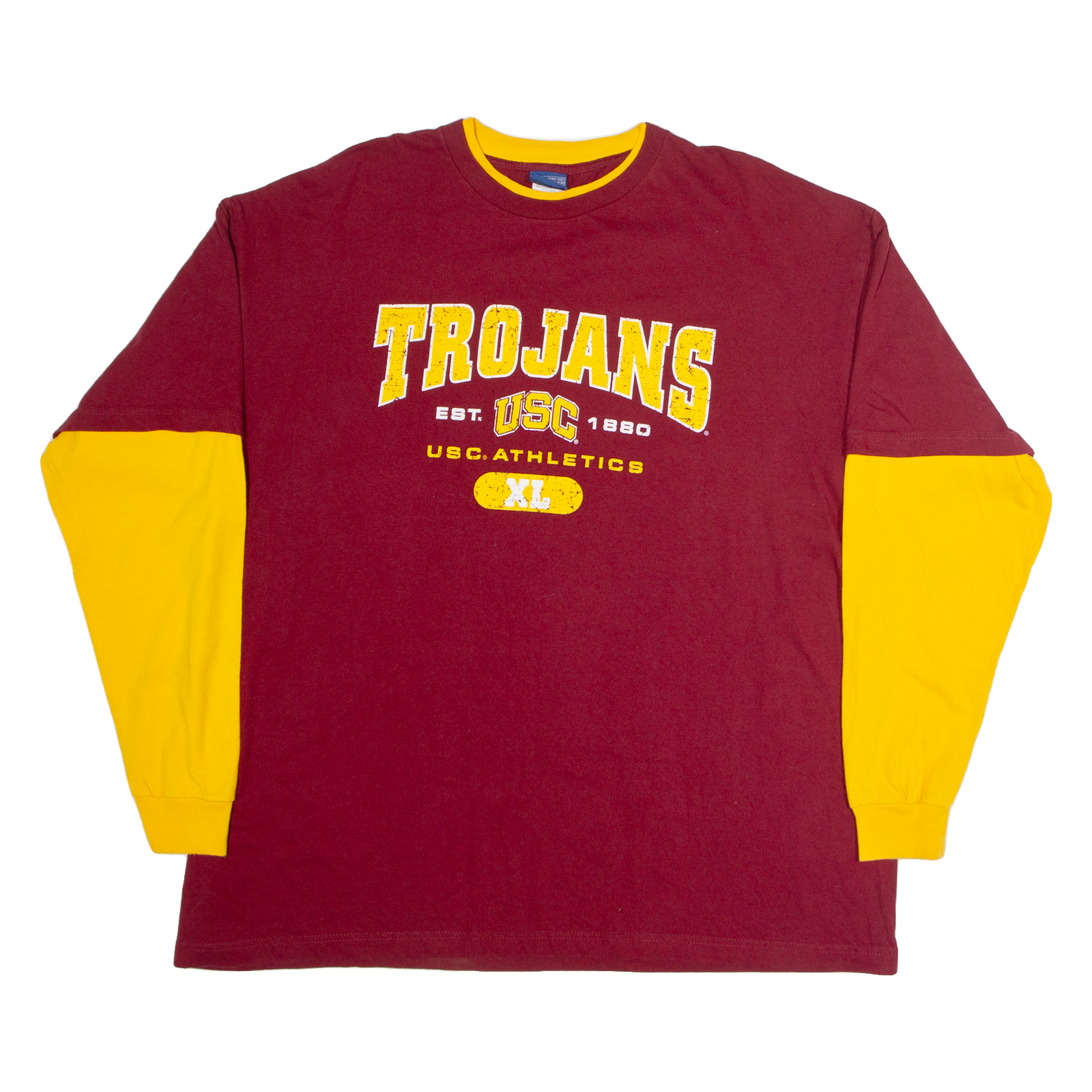 CHAMPS Trojans Mens T-Shirt Maroon Long Sleeve USA XL Refurbished - N/A refurbished available on Cerqular