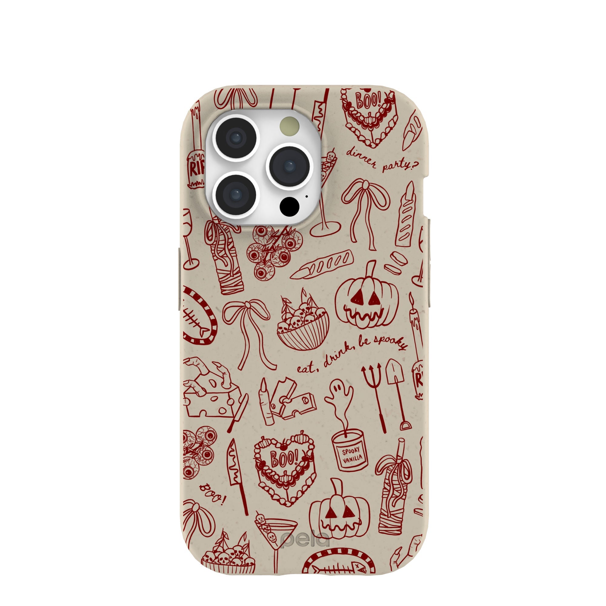 London Fog Spooky Dinner Party iPhone 15 Pro Case Refurbished - Pela Case refurbished available on Cerqular