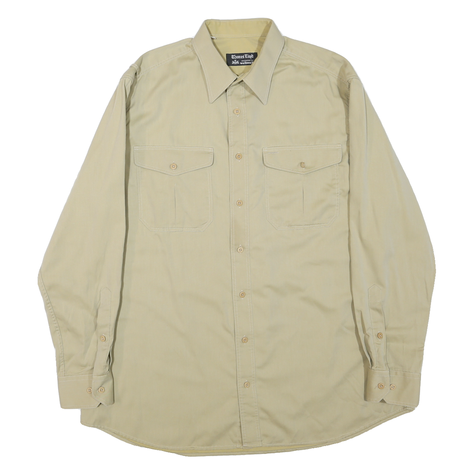 THOMAS LLOYD Mens Beige Workwear Shirt XL Polyester Blend Long Sleeve Button Refurbished - N/A refurbished available on Cerqular