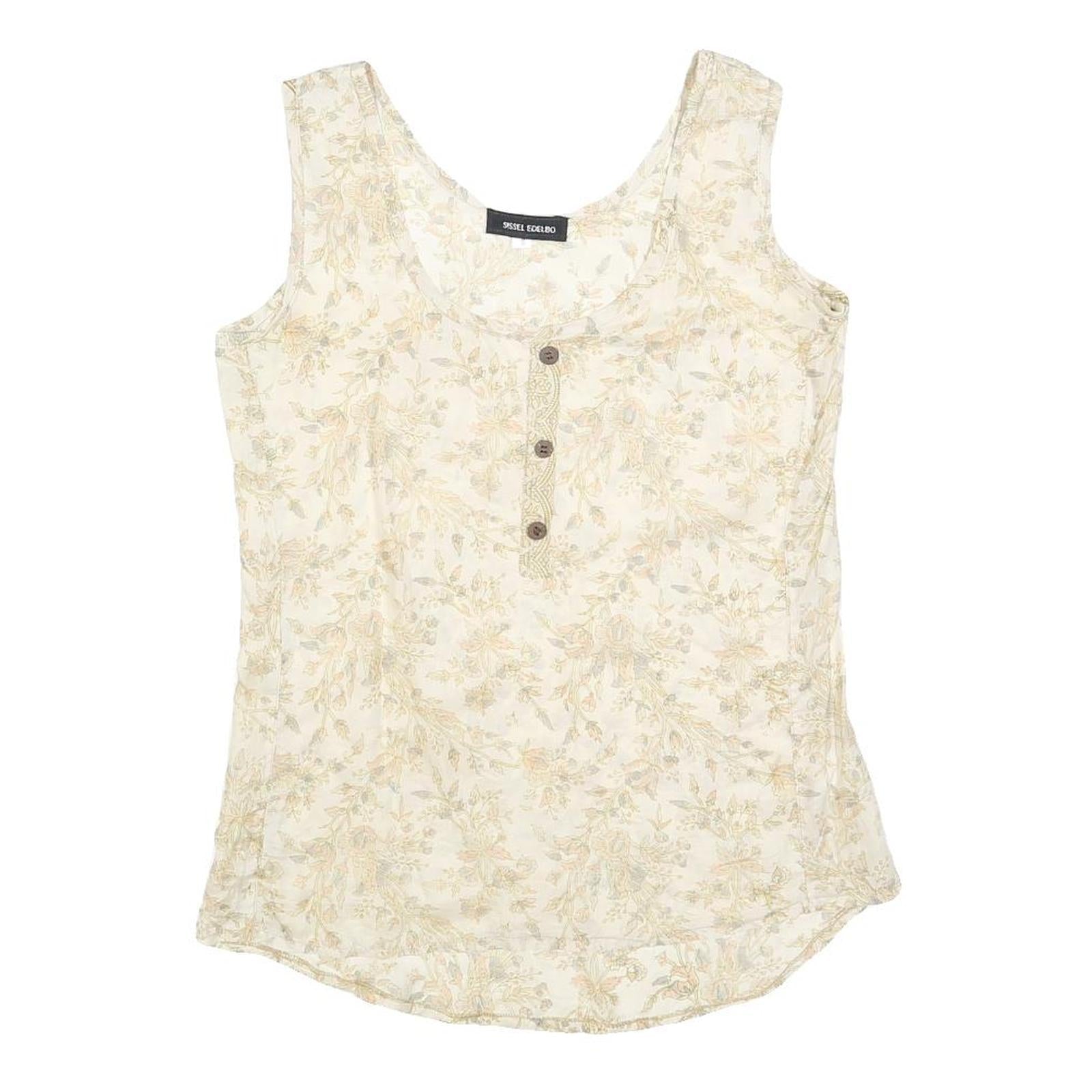 Buy SISSEL EDELBO Womens Cream Floral Printed Silk Sleeveless Scoop Neck Top S Refurbished - $45.49 SISSEL EDELBO Womens Cream Floral Printed Silk Sleeveless Scoop Neck Top S Refurbished - N/A refurbished available on Cerqular