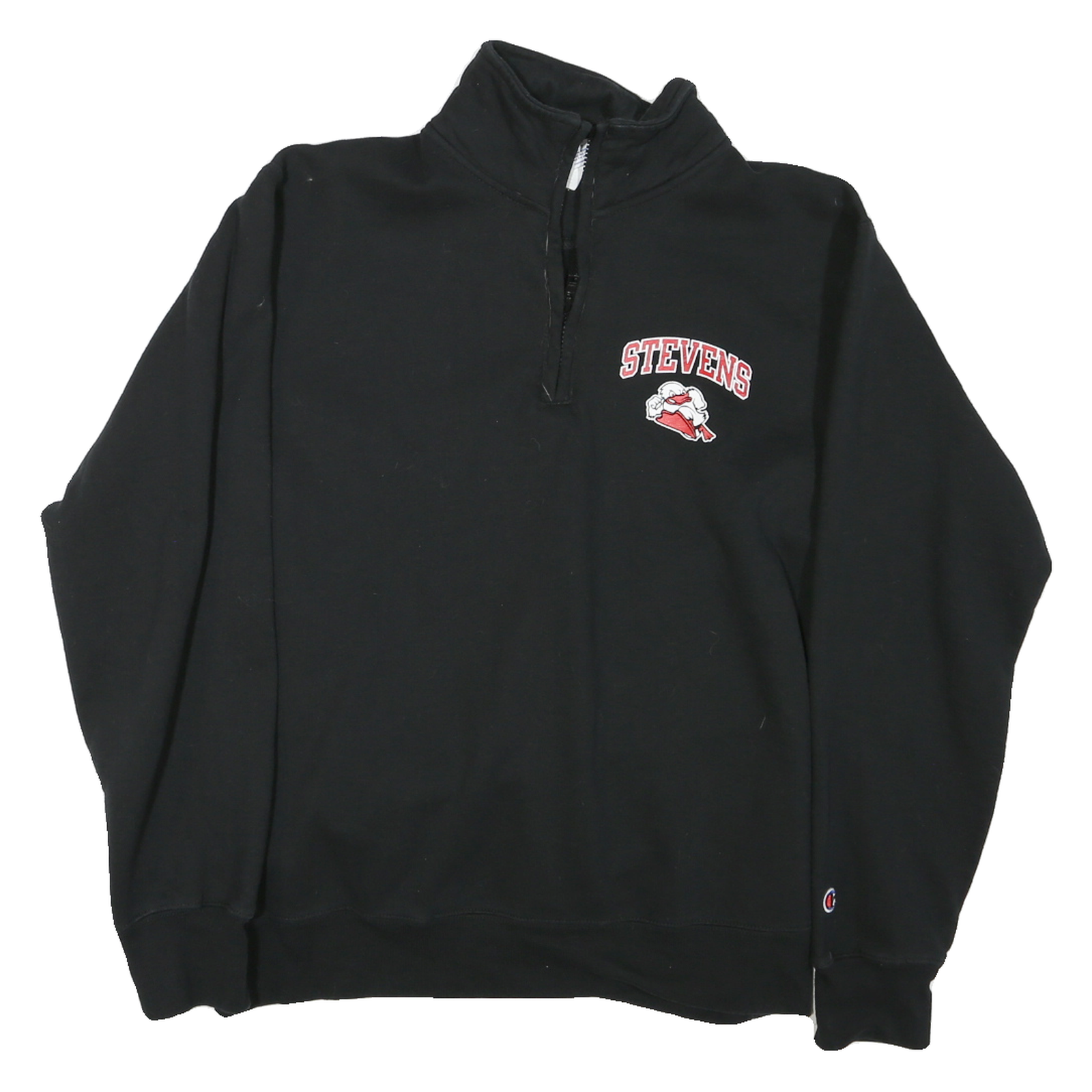 CHAMPION Mens Black Stevens Half Zip M Sweatshirt Cotton Blend Pullover Refurbished - N/A refurbished available on Cerqular