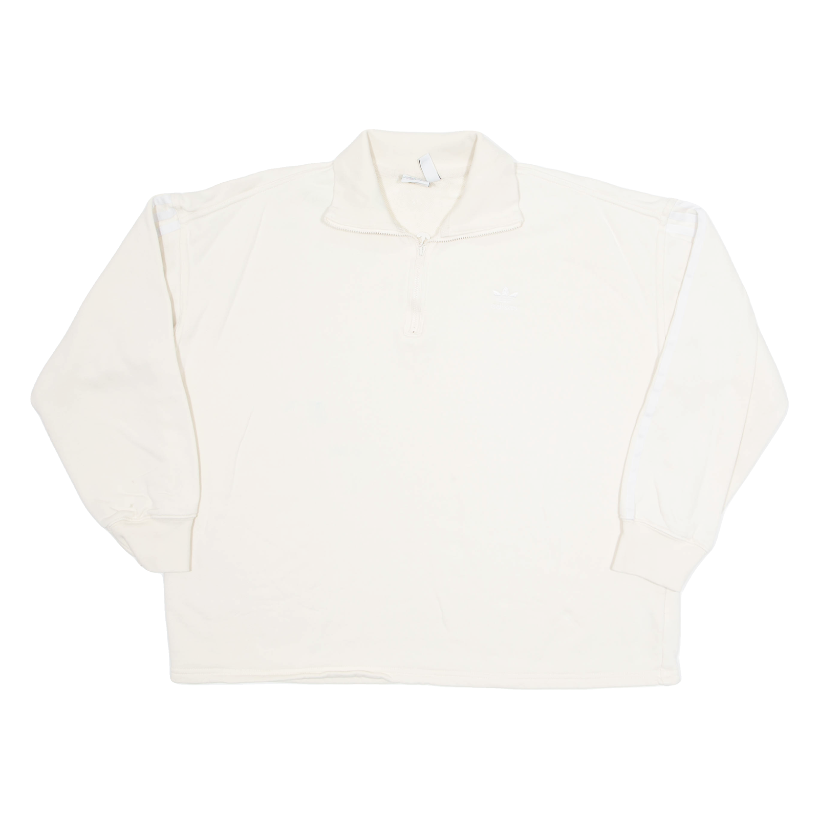 ADIDAS Womens Sweatshirt Beige 1/4 Zip UK 16 Refurbished - N/A refurbished available on Cerqular