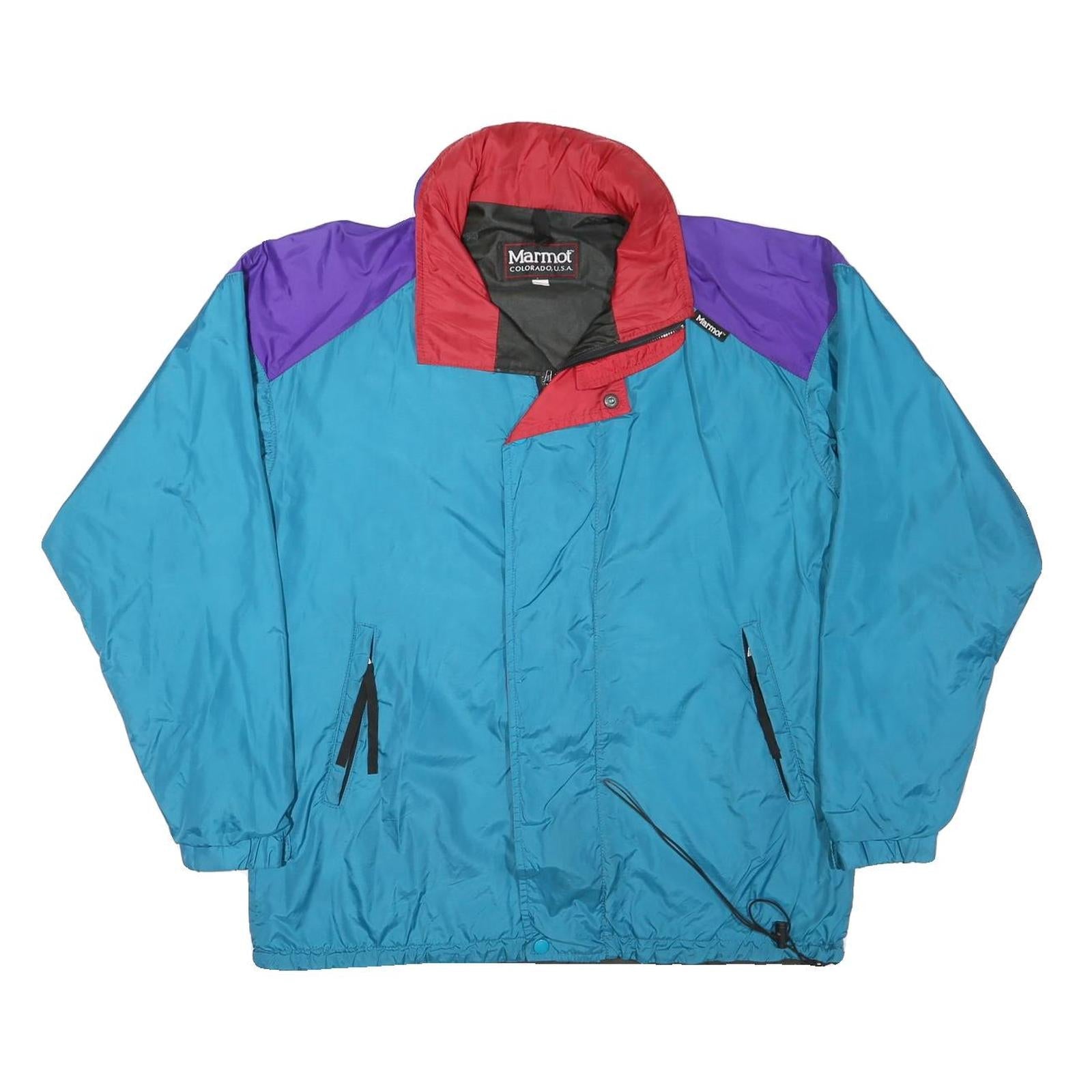 MARMOT Mens Blue & Purple Outdoor Jacket M Polyester Plain Zip Pockets Refurbished - N/A refurbished available on Cerqular