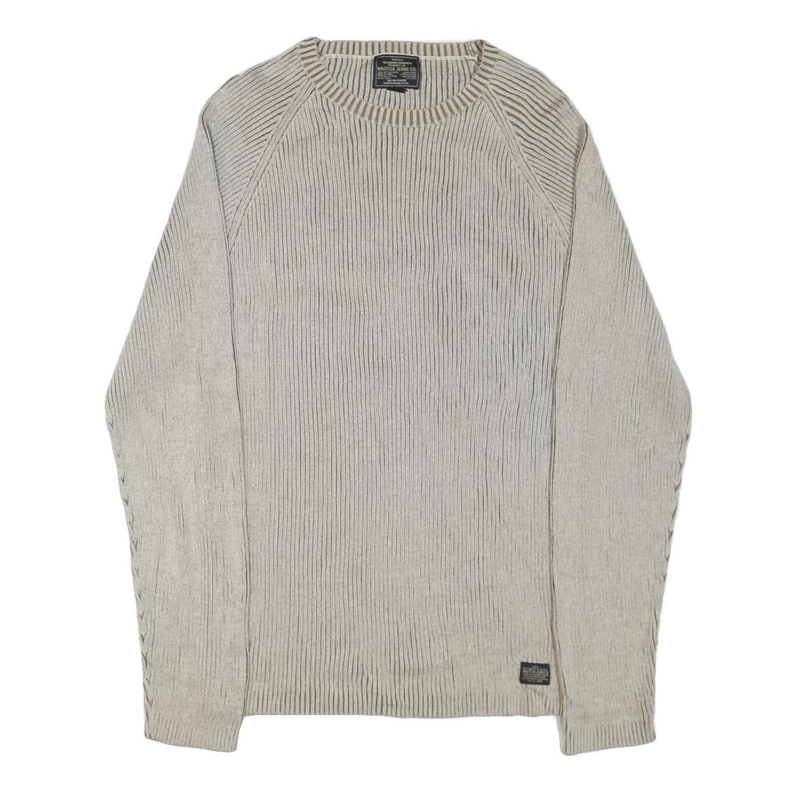 NAUTICA Womens Beige Patterned Jumper Crew Neck Basic Knit L Cotton Blend Casual Refurbished - N/A refurbished available on Cerqular