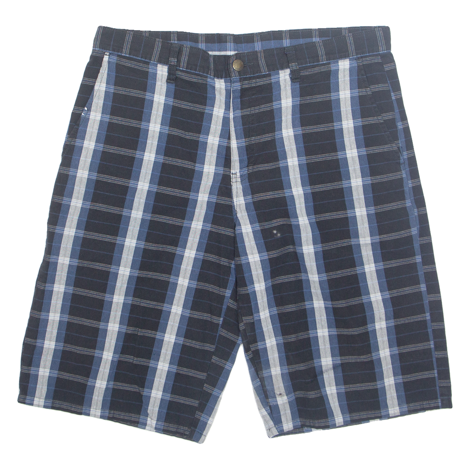 DICKIES Mens Chino Shorts Blue Check L W36 Refurbished - N/A refurbished available on Cerqular